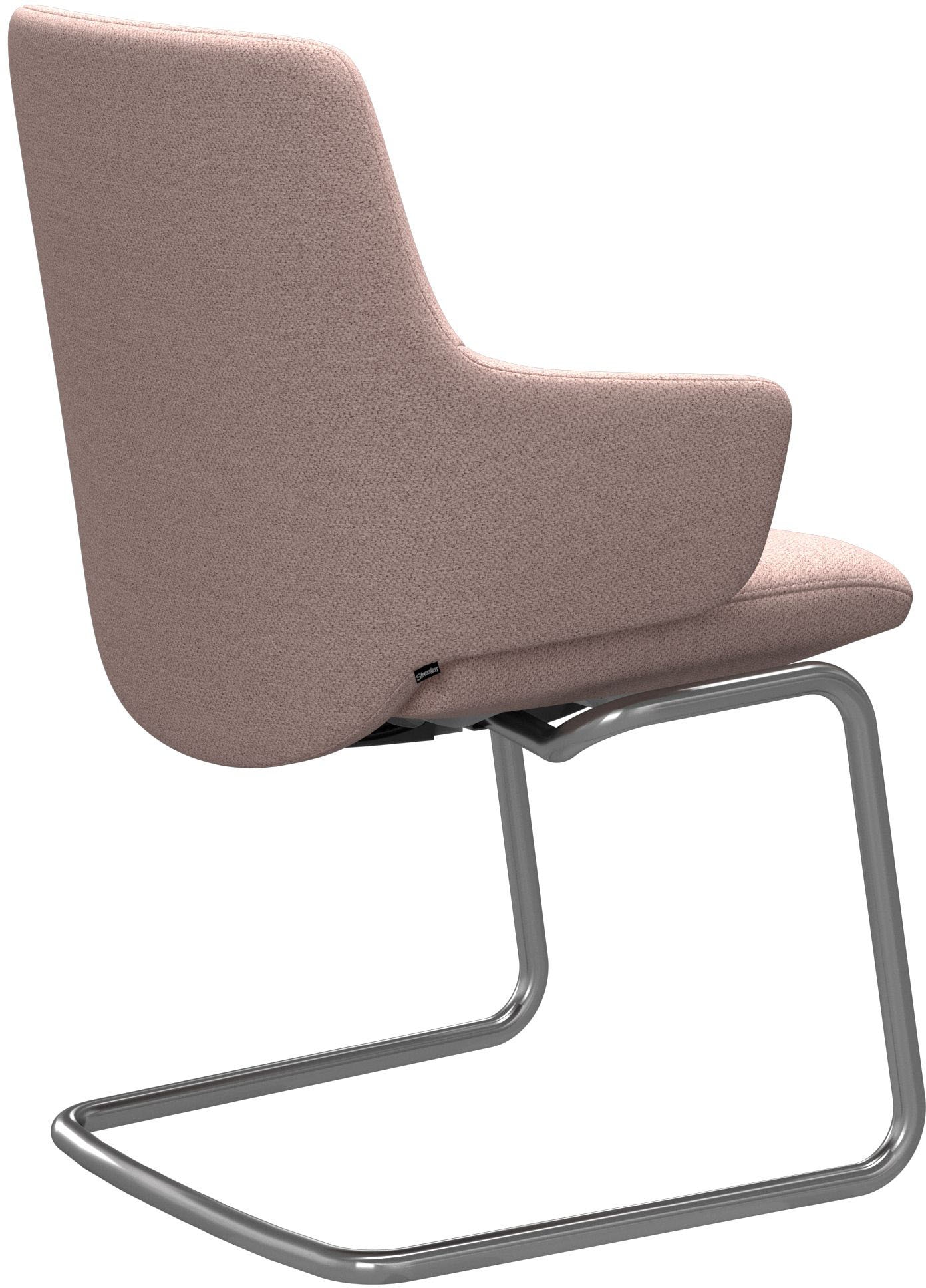 Stressless® Polsterstuhl »Laurel«, ROHLEDER Stoff Q2 FARON, Low Back mit Armlehne, Größe L, mit Beinen aus Stahl in Chrom matt