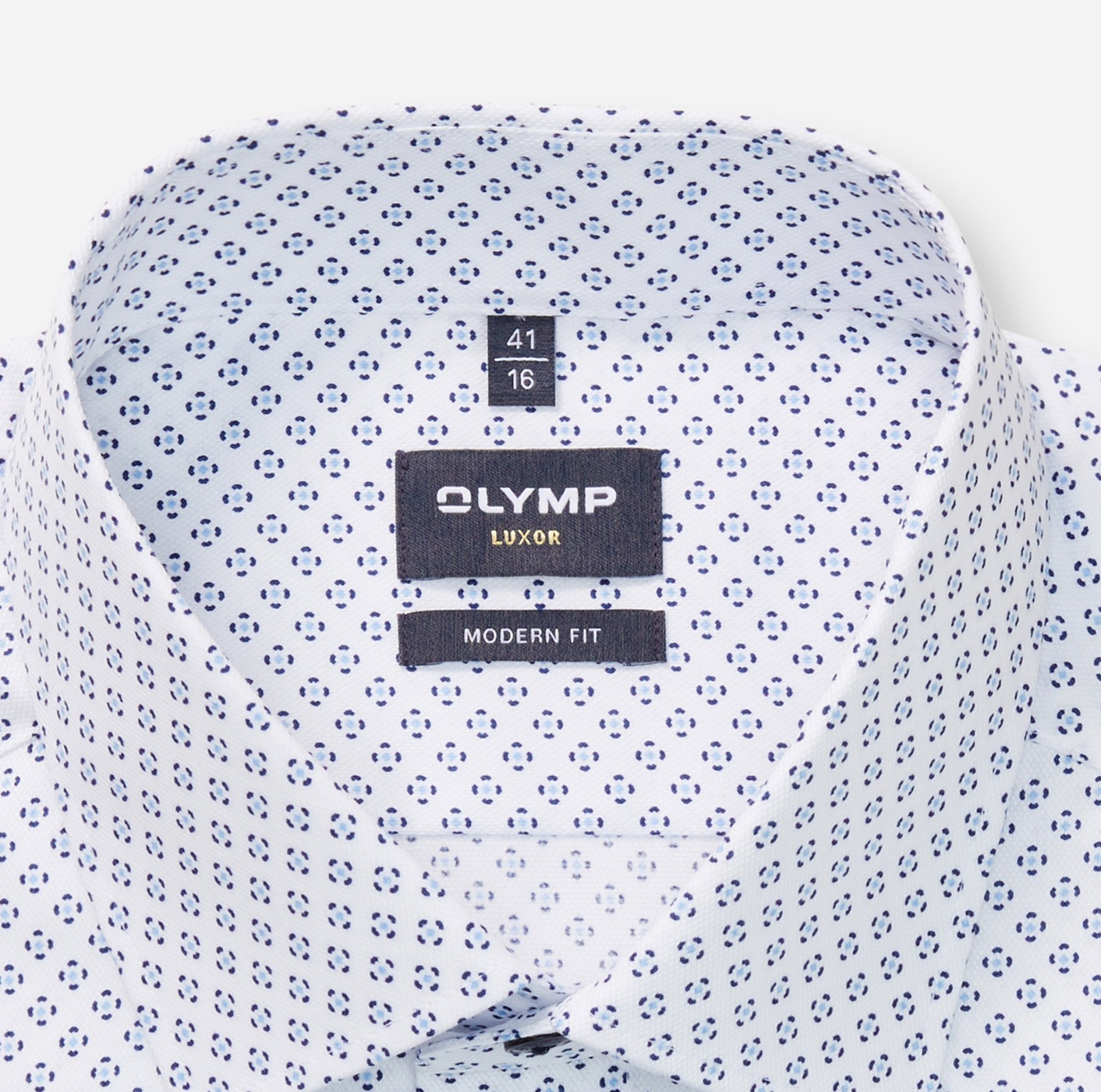 OLYMP Langarmhemd »Luxor modern fit«, modern fit, Businesshemd, gemustert, New-Kentkragen