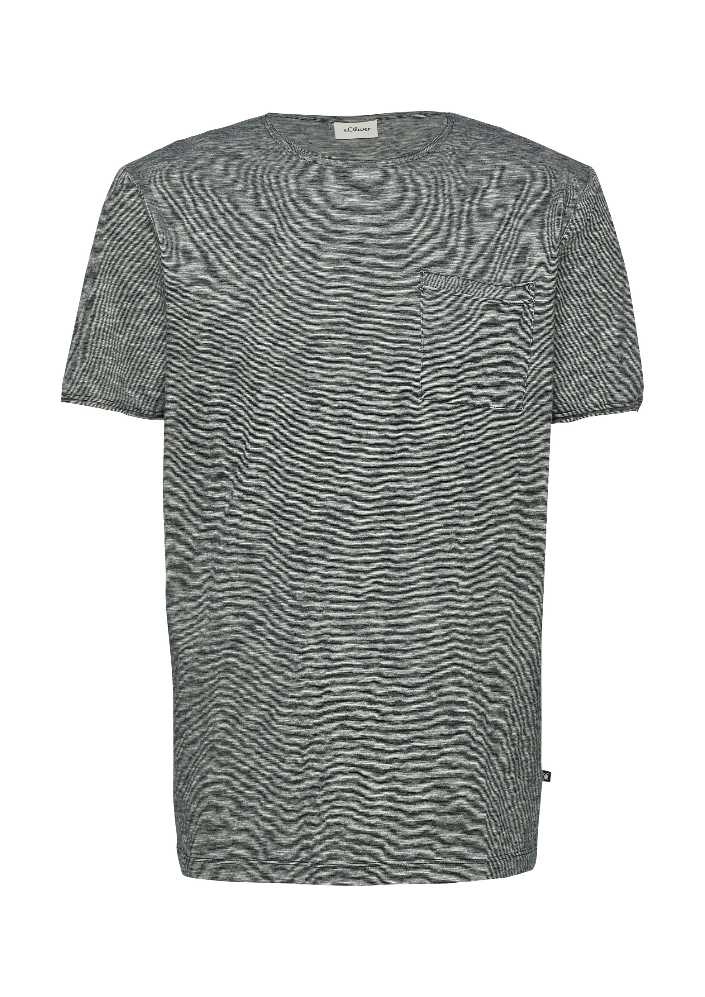 s.Oliver Kurzarmshirt Sommershirt meliert, mit Brusttasche