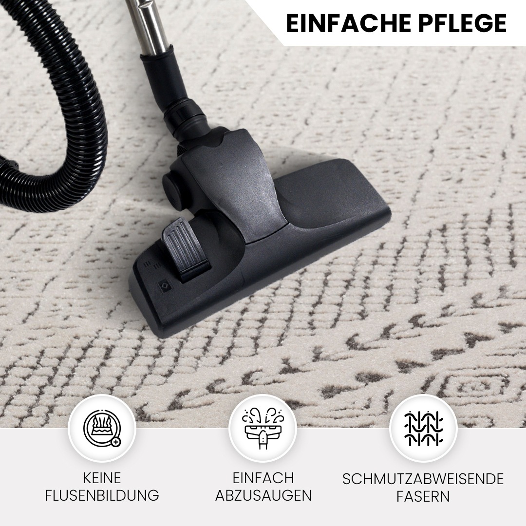 Livabliss Teppich »MONACO«, rund, 14 mm Höhe, Skandinavischer Teppich, Kurzflor Boho-Wohnzimmerteppich