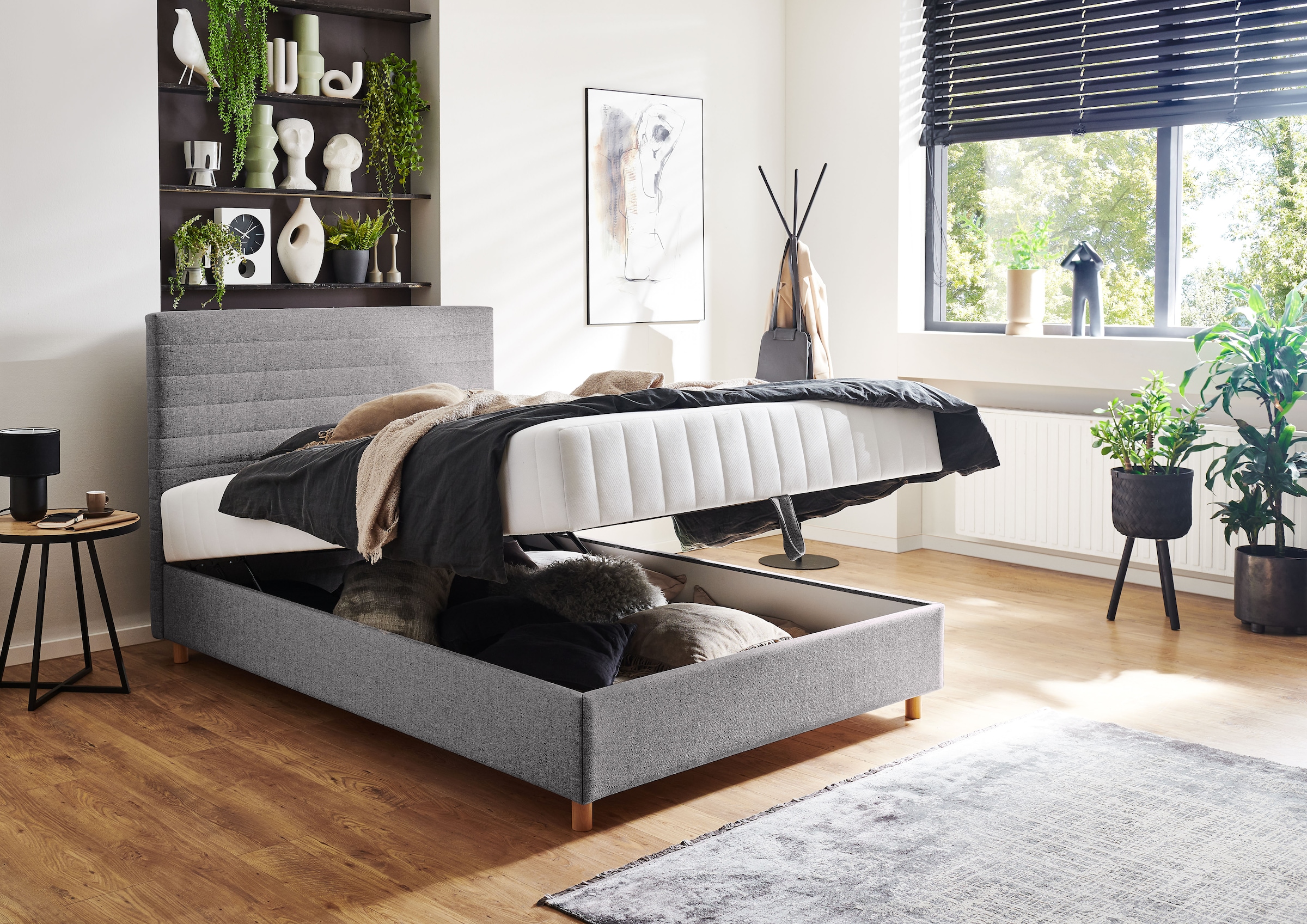 ATLANTIC home collection Stauraumbett »Josie«, mit Taschen-Federkernmatratze und Bettkasten