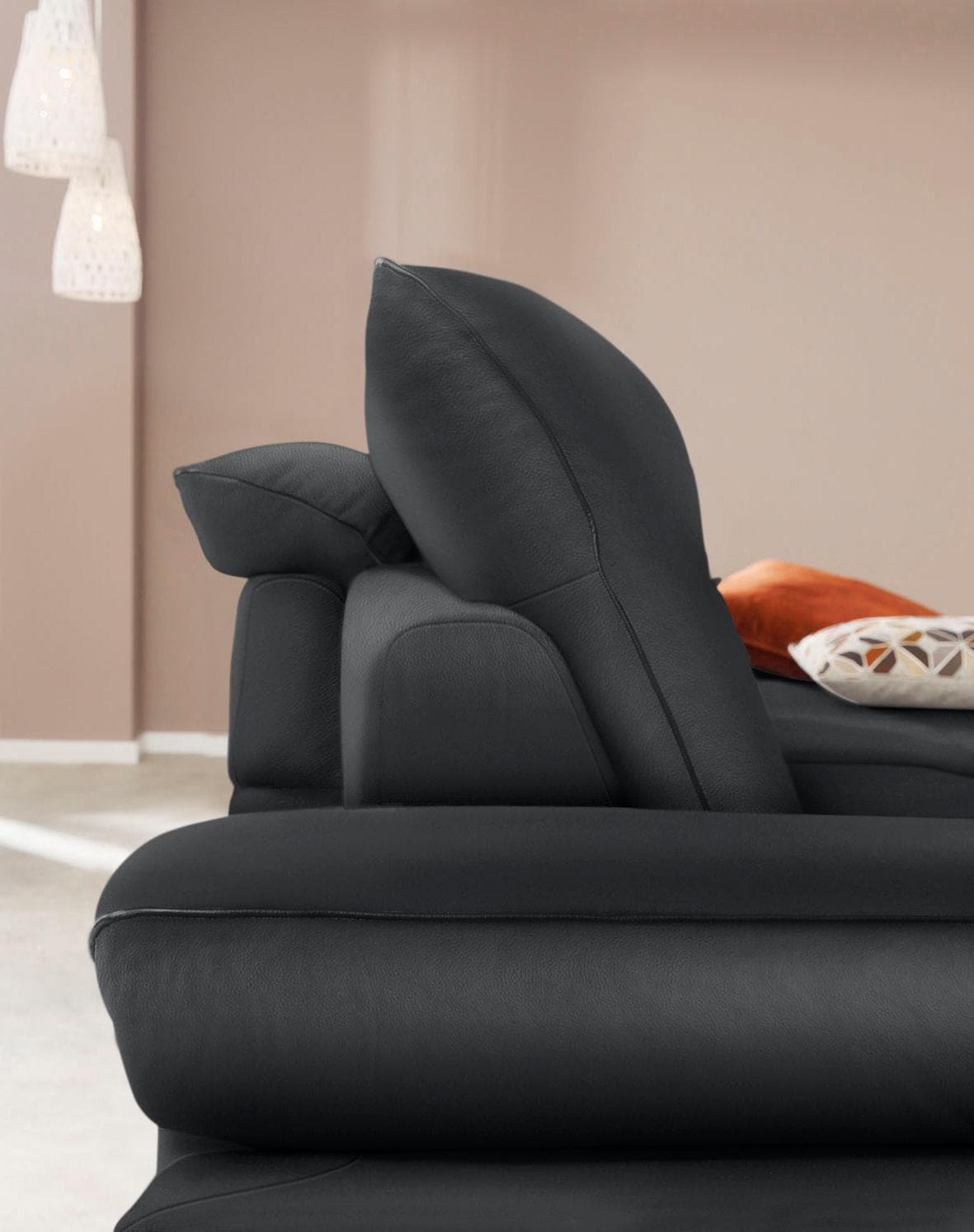 W.SCHILLIG Ecksofa »enjoy&MORE, Designsofa, elegant und bequem, L-Form«, Sitztiefenverstellung, Füße schwarz pulverbeschichtet, Breite 294 cm