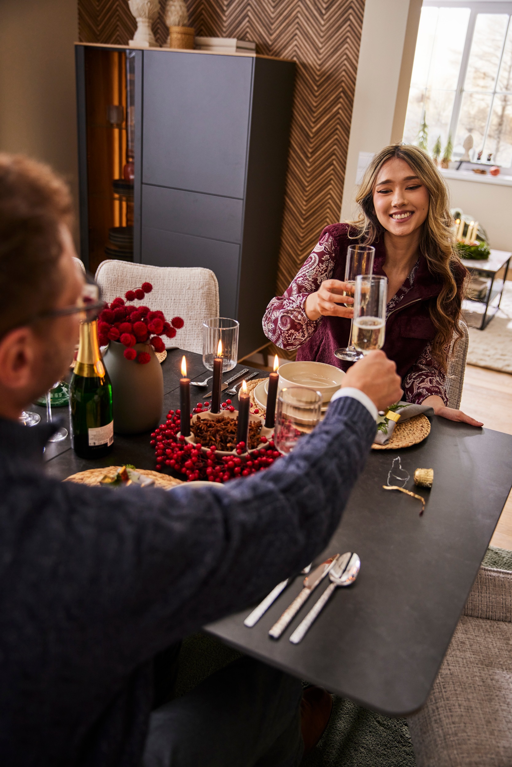 MCA furniture Esstisch »CERRITO Auszugtisch 160-220 cm - marmoriert« 1 Stk. tlg. Keramik,Metall,Synchronauszug,ausziehbar,8-10 Personen