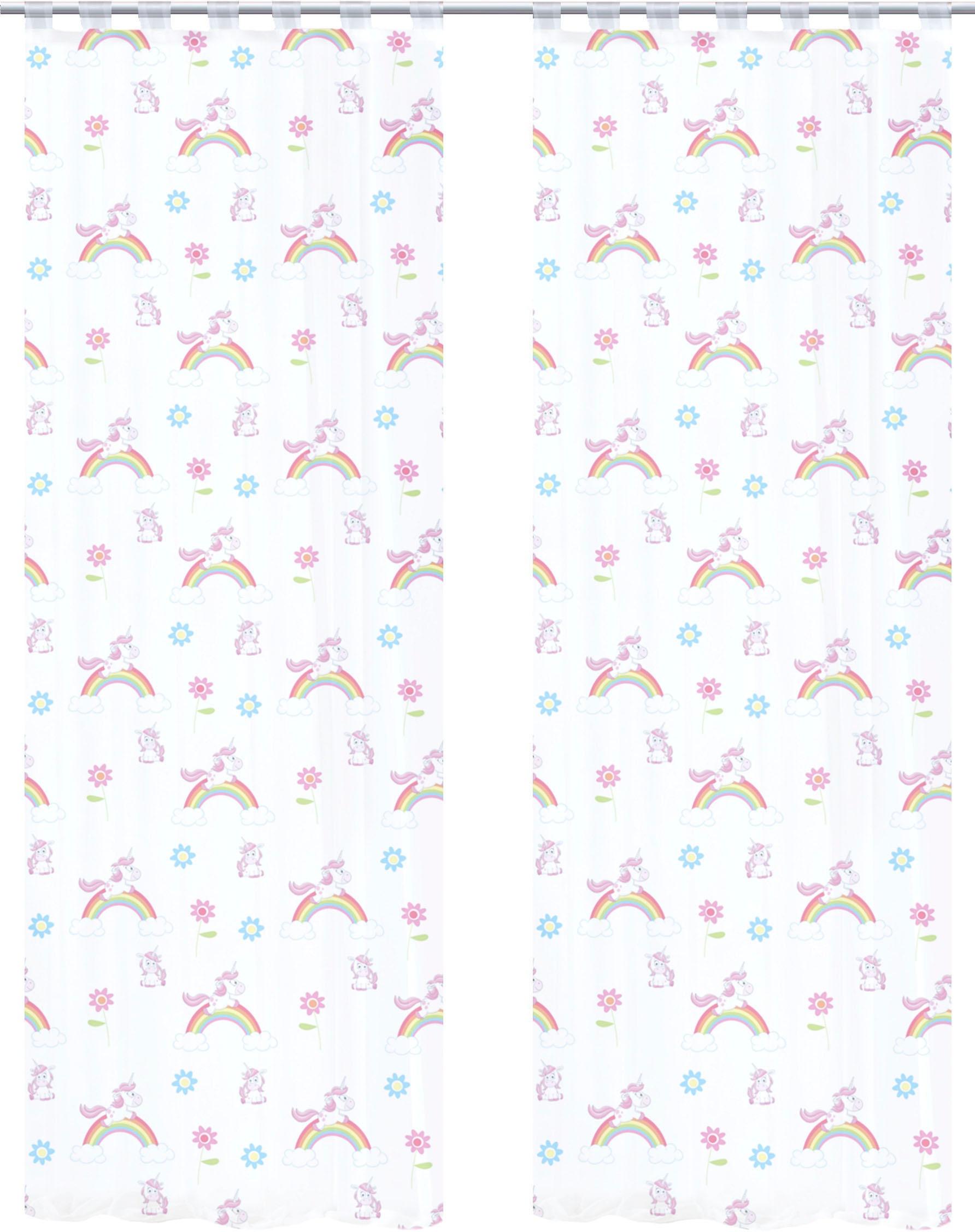 HOME WOHNIDEEN Vorhang »EINHORN«, (2 St.), 2er Pack Schlaufenschal EINHORN günstig online kaufen