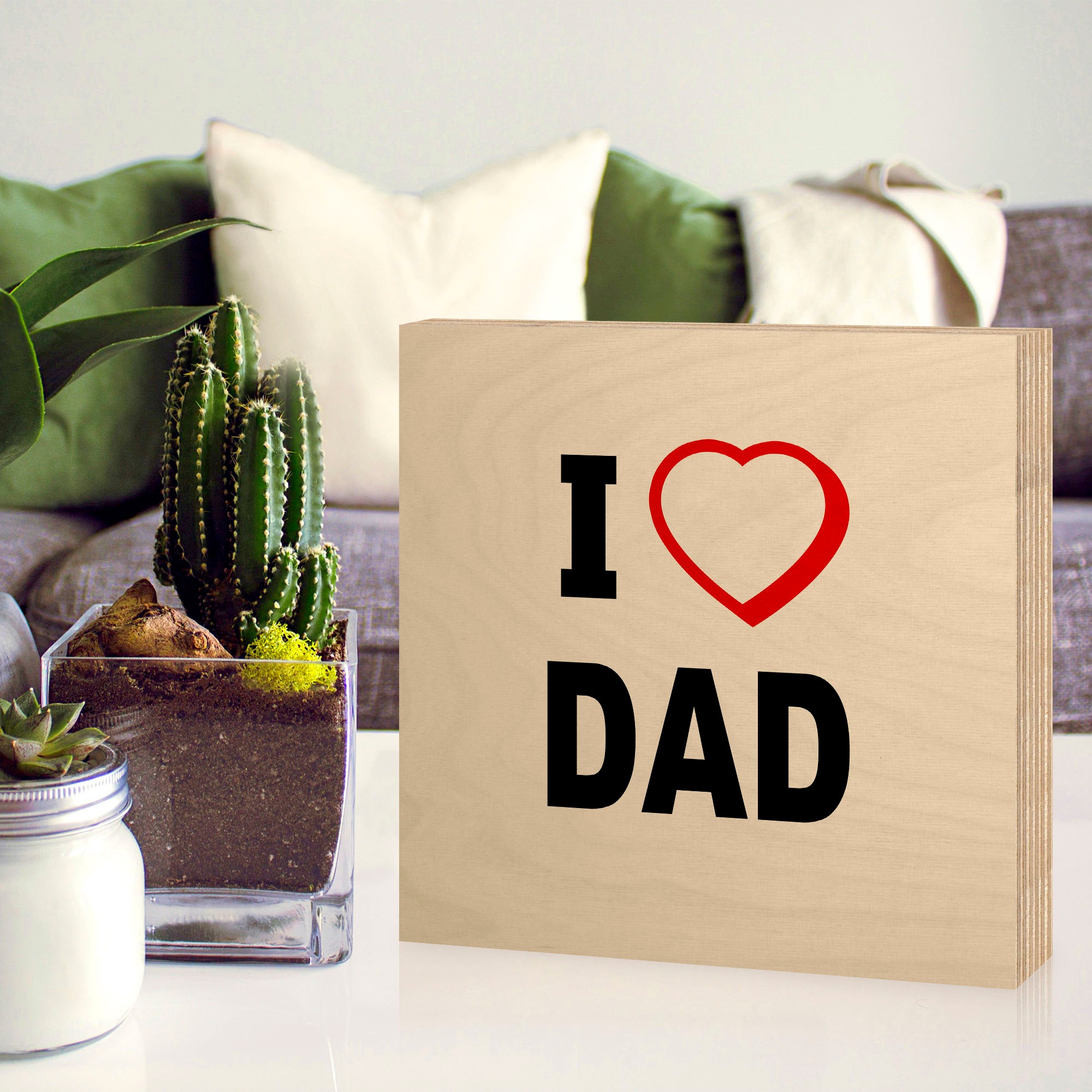 Artland Holzbild »Ich liebe Papa«, Sprüche & Texte, (1 St.)