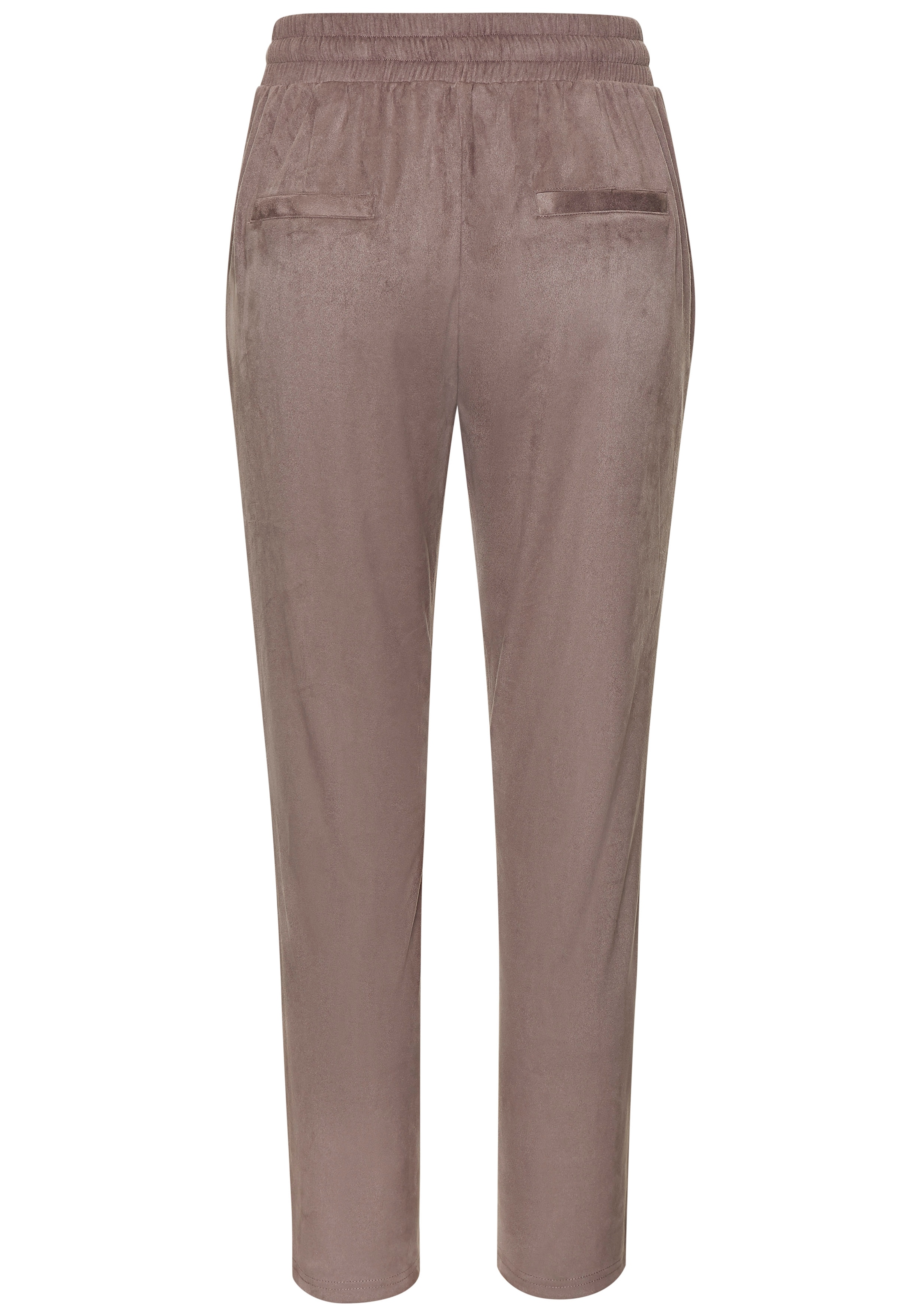 LASCANA Schlupfhose, aus Velourlederimitat mit Taschen, bequeme Stoffhose, Gummizugbund