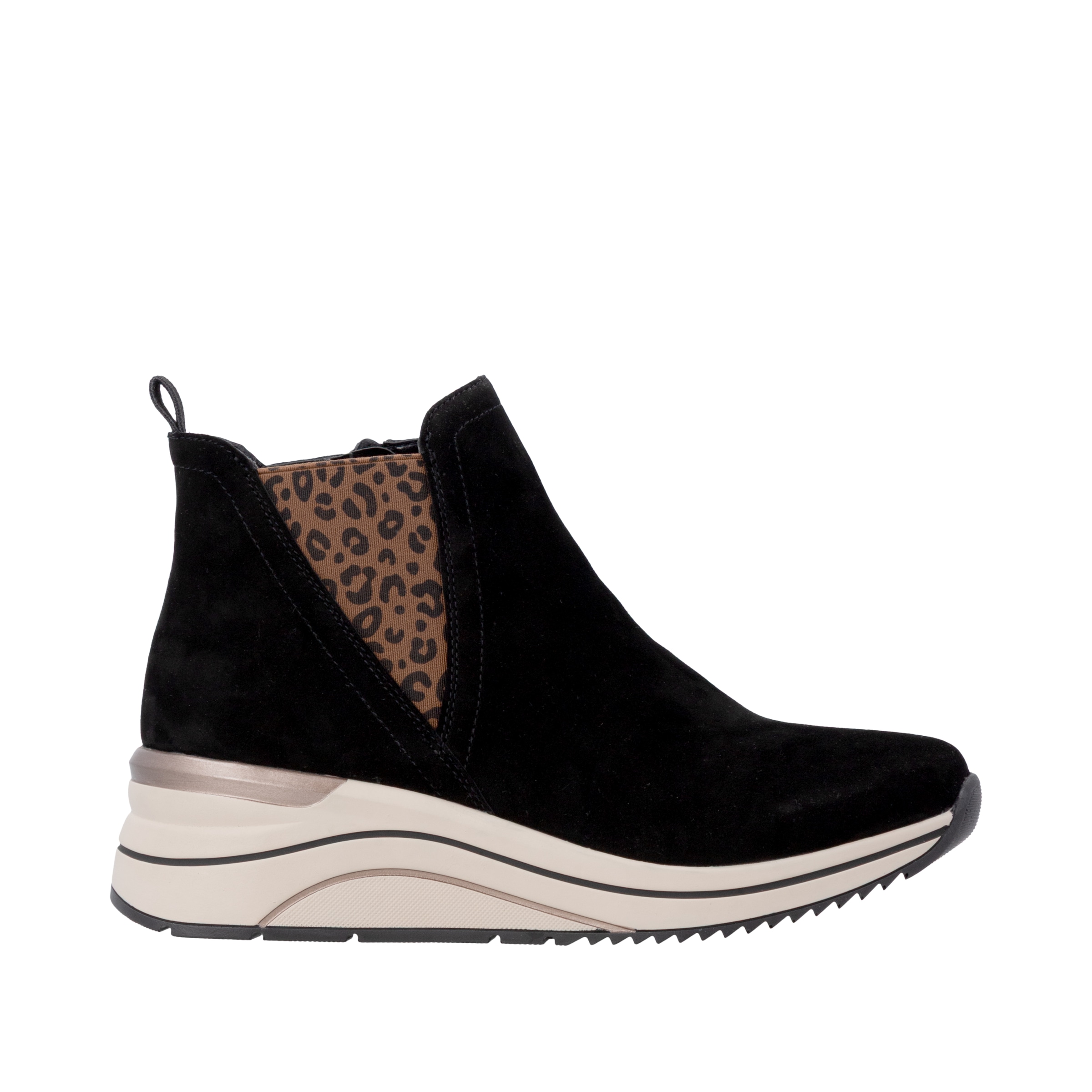 Remonte Keilstiefelette  Boots, Chelseaboots, Plateaustiefelette mit Leo-Stretcheinsatz