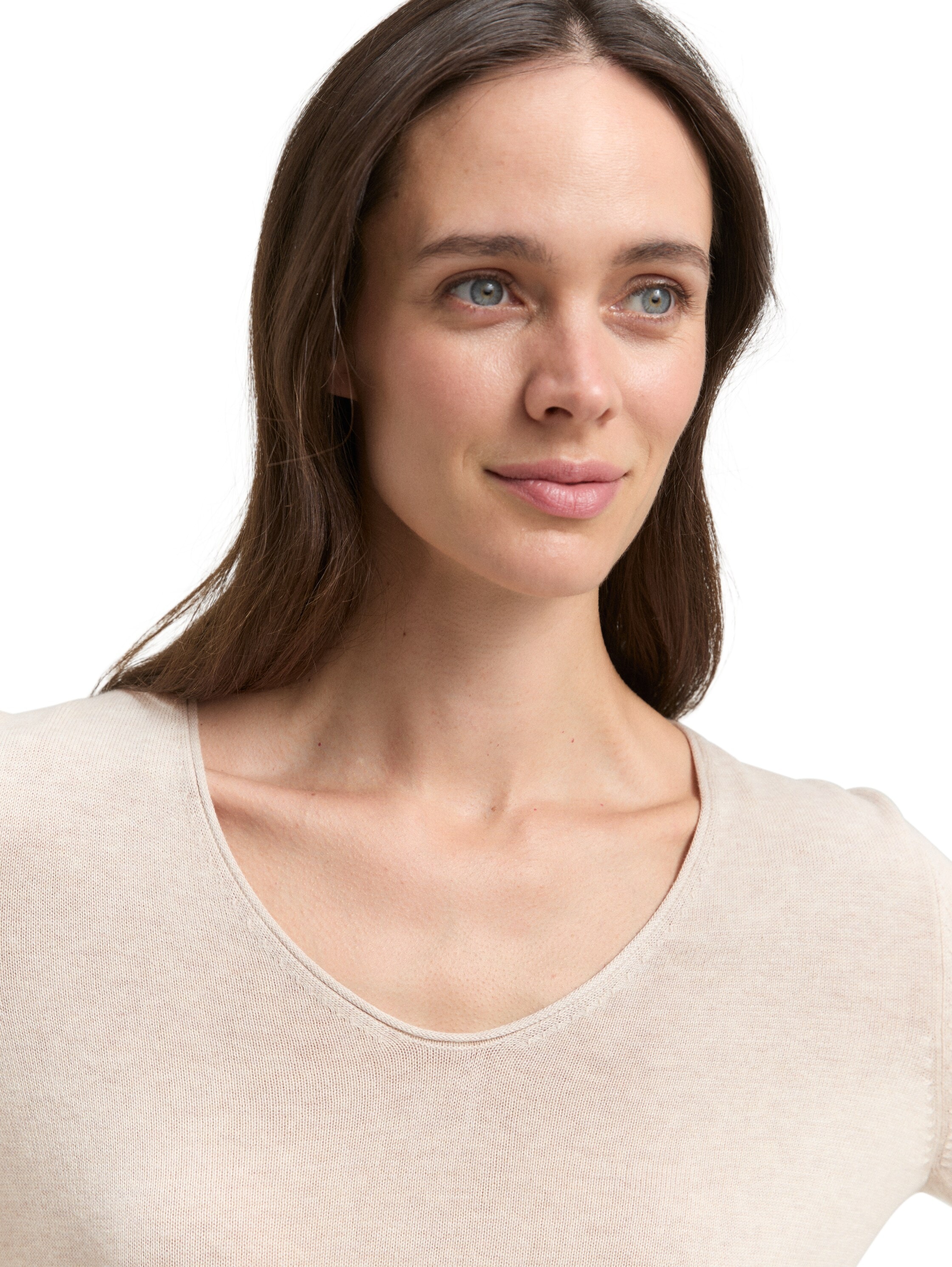 TOM TAILOR V-Ausschnitt-Pullover aus Feinstrick