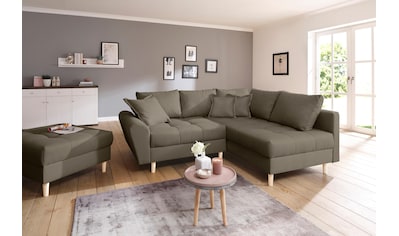 Ecksofa »Rice«, (Set, mit Hocker)