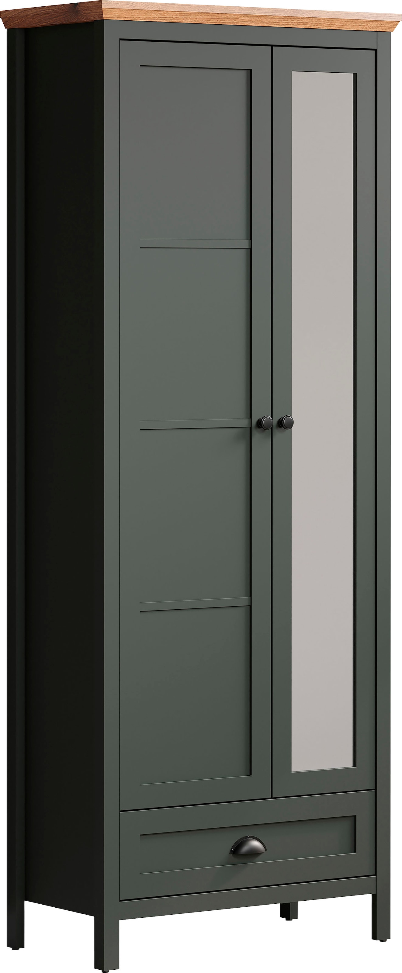 Home affaire Garderobenschrank »Vienna« 1 Stk. tlg. Garderobenschrank, 2 Türen, 1 Schubkasten & Vollauszug 77/39/198 cm