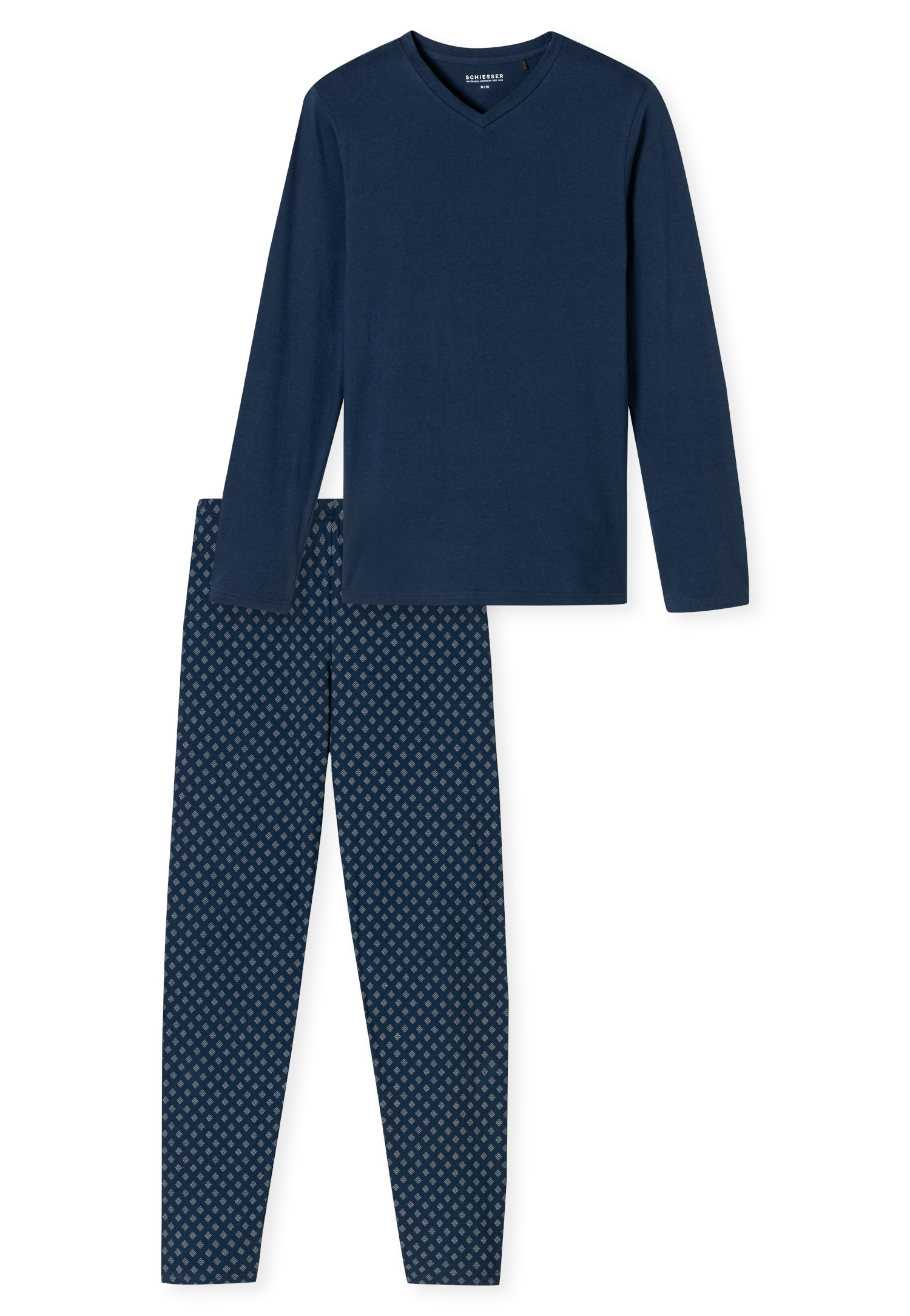 Schiesser Schlafanzug »"Casual Essentials"«, (2 tlg.), mit V-Ausschnitt