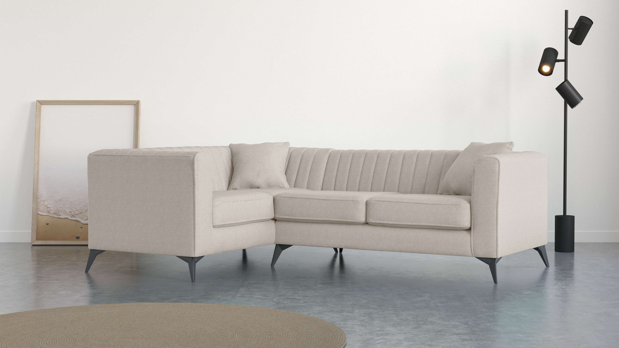 Places of Style Ecksofa »MATTHEW L-Form ideal für kleine Räume, Maße B/T/H: günstig online kaufen