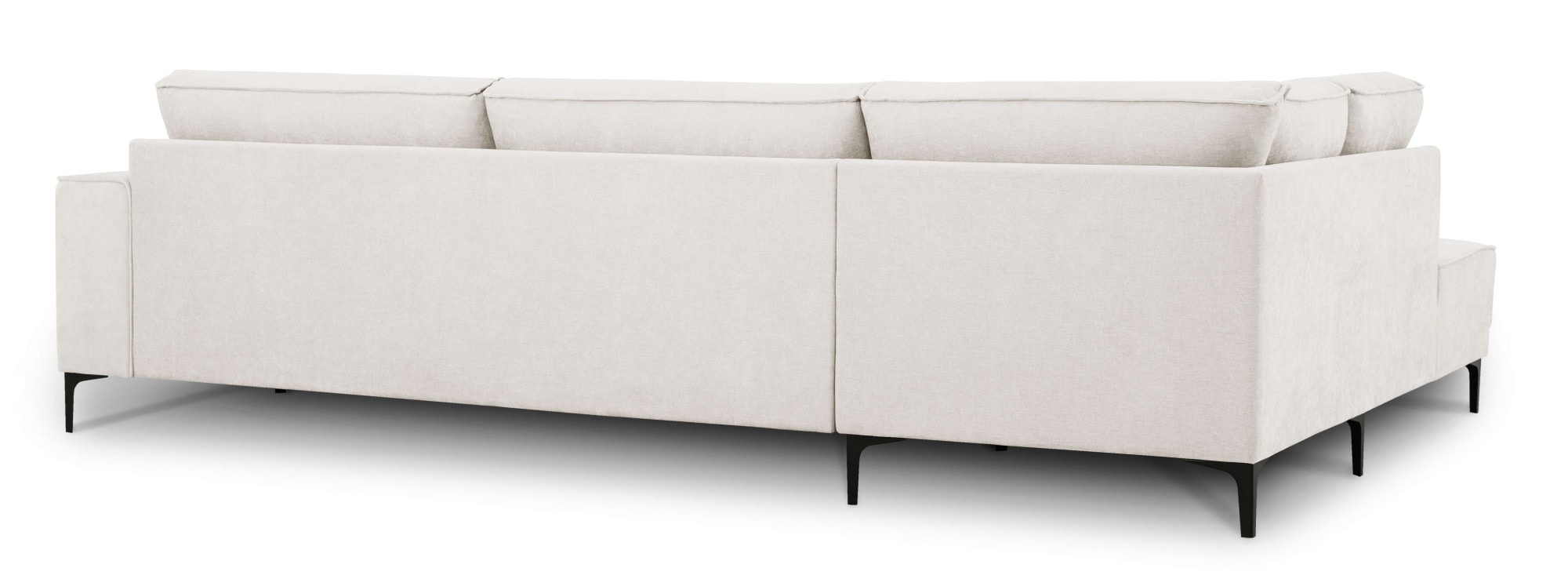Places of Style Ecksofa »Polsterecke Oland, Struktur, Flachgewebe, Luxus-Microfaser, Boucle«, L-Form, 289 cm, Wellenunterfederung, Skandi-Design, Metallfüße