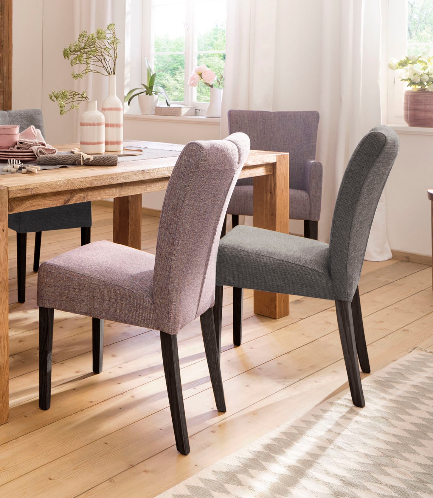 Home affaire Esszimmerstuhl »Queen« (Set) 2 Stk. Softstruktur Beine aus mas günstig online kaufen