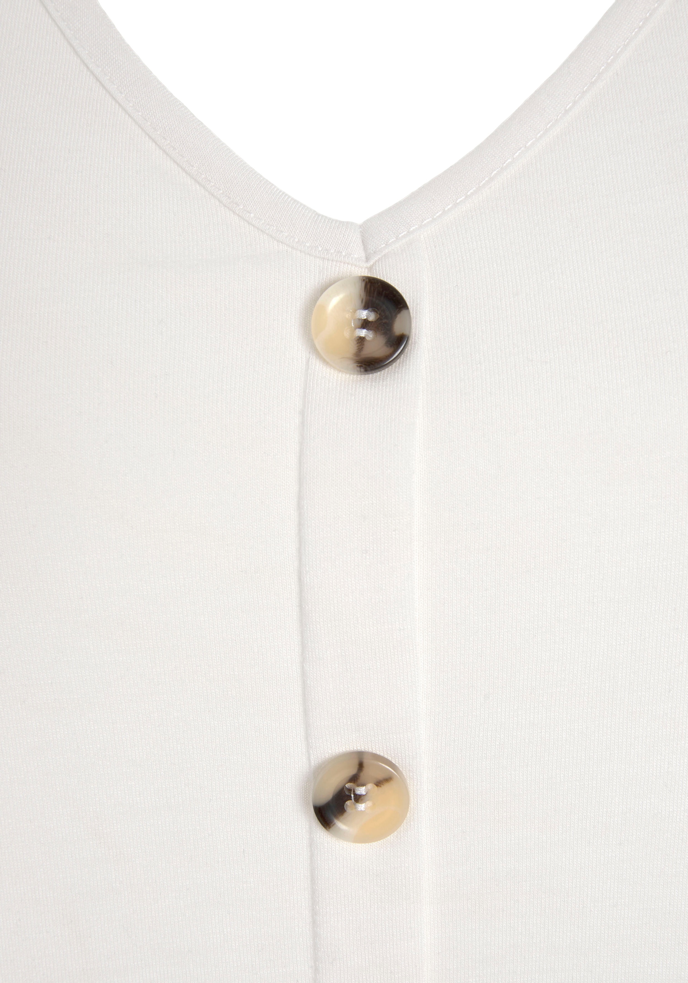LASCANA Shirttop »mit Zierknopfleiste«, (2er-Pack), aus pflegeleichter Qualität