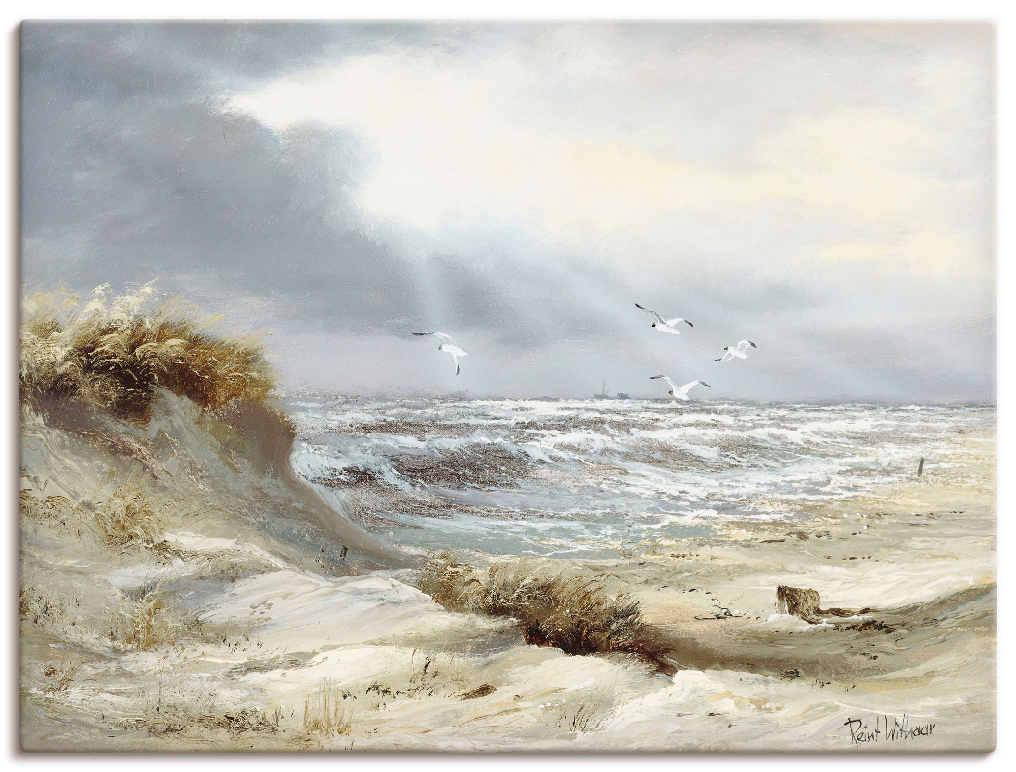 Artland Wandbild »Dünen an der stürmischen See« Küste 1 Stk. tlg. als Leinw günstig online kaufen