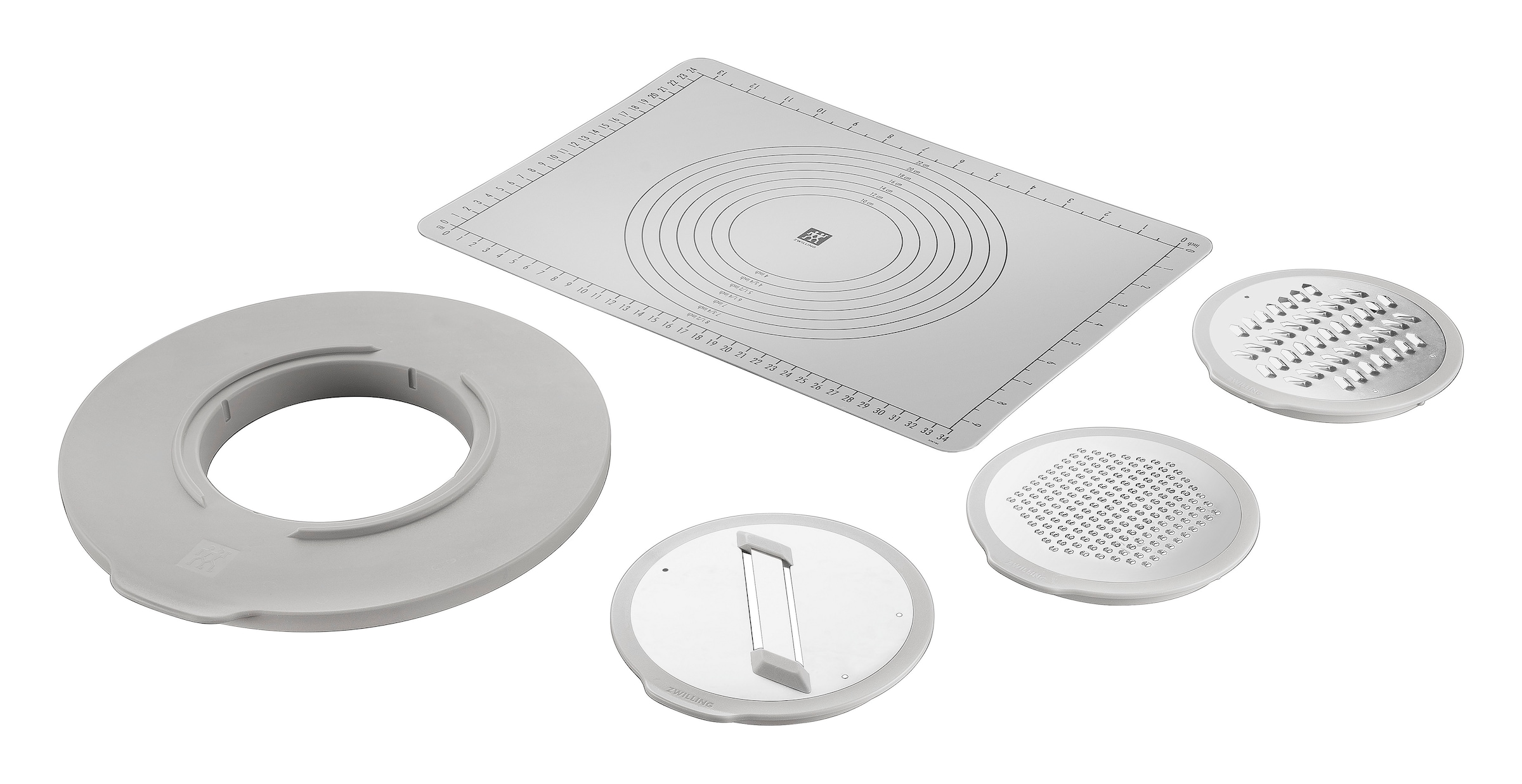 ZWILLING Schüssel »Fresh & Save BOWLS - Zubehör-Set, Accessoire-Set, 5-teilig« 5 Stk. aus Kunststoff Spritzschutz, 3 Reibeaufsätze, backofenfeste...