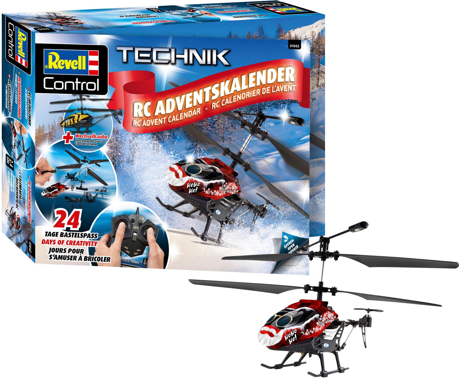 Revell® Spielzeug-Adventskalender »Revell Control, RC Helicopter«, ab 8 Jahren, mit Wechselhaube und LED-Beleuchtung