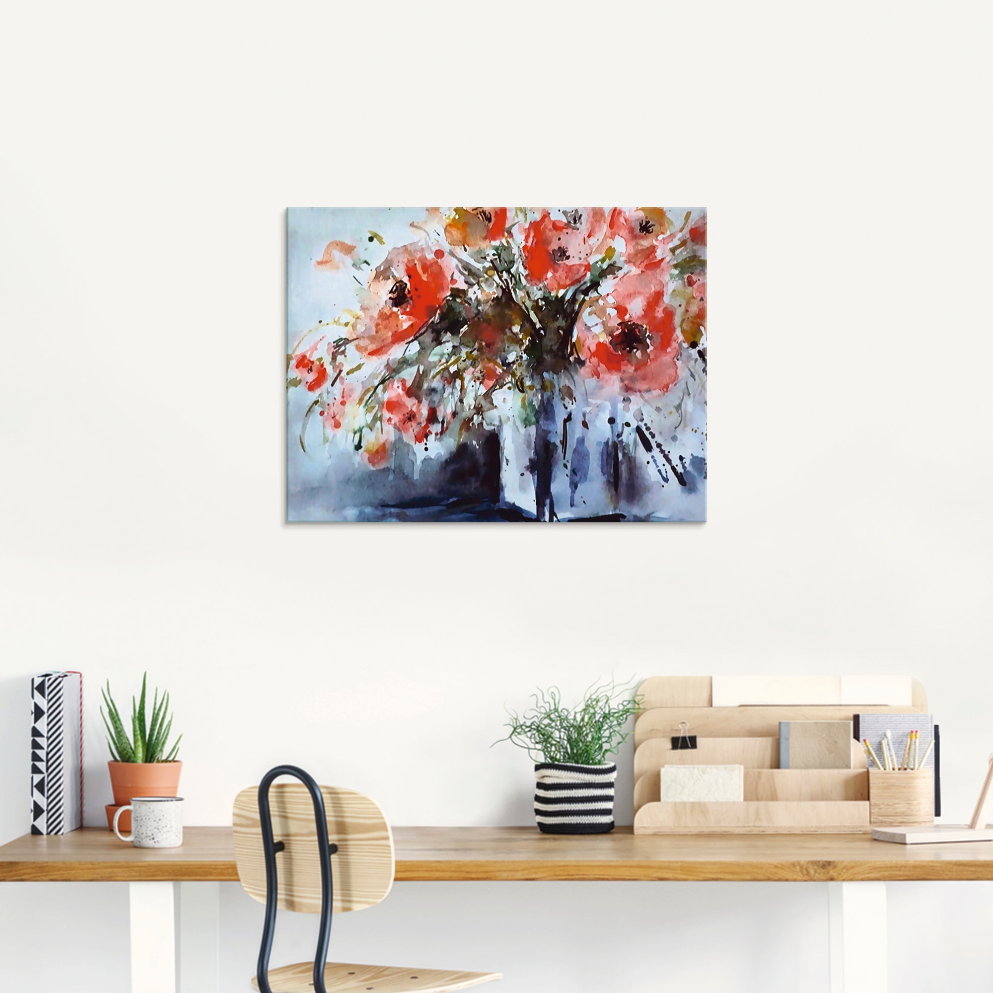 Artland Glasbild "Mohn in Vase", Blumen, (1 St.), in verschiedenen Größen günstig online kaufen