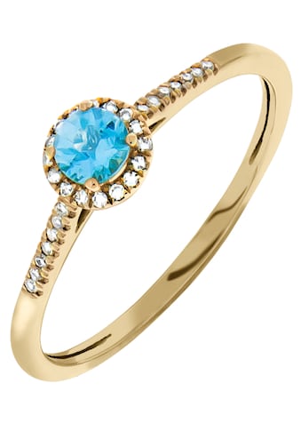 Diamantring »Schmuck Geschenk Gold 375 Damenring Goldring Farbstein Edelstein Topas«