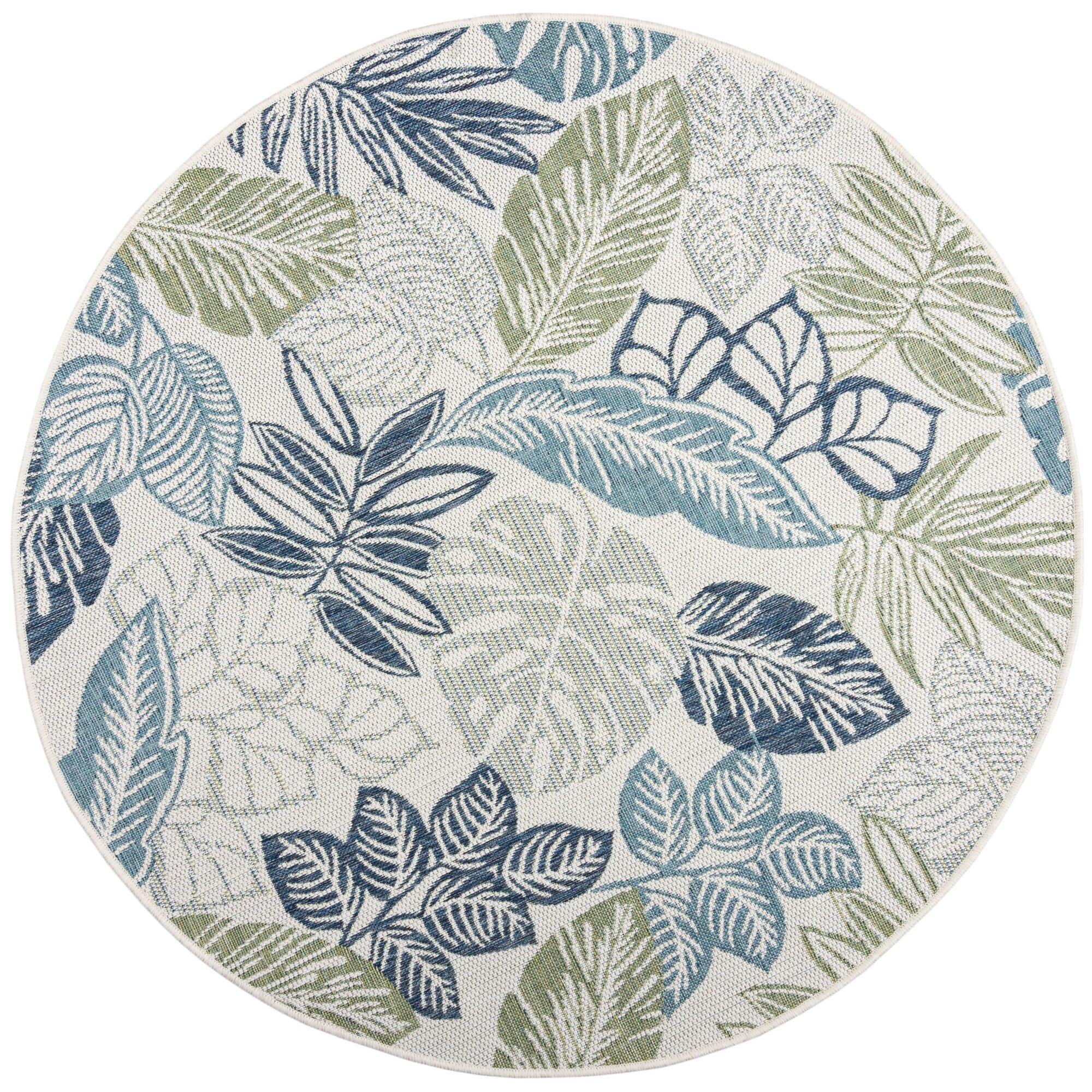 FLAIR RUGS Teppich »Bella Leaf«, rund, 4 mm Höhe, Bella Leaf Indoor Outdoor günstig online kaufen