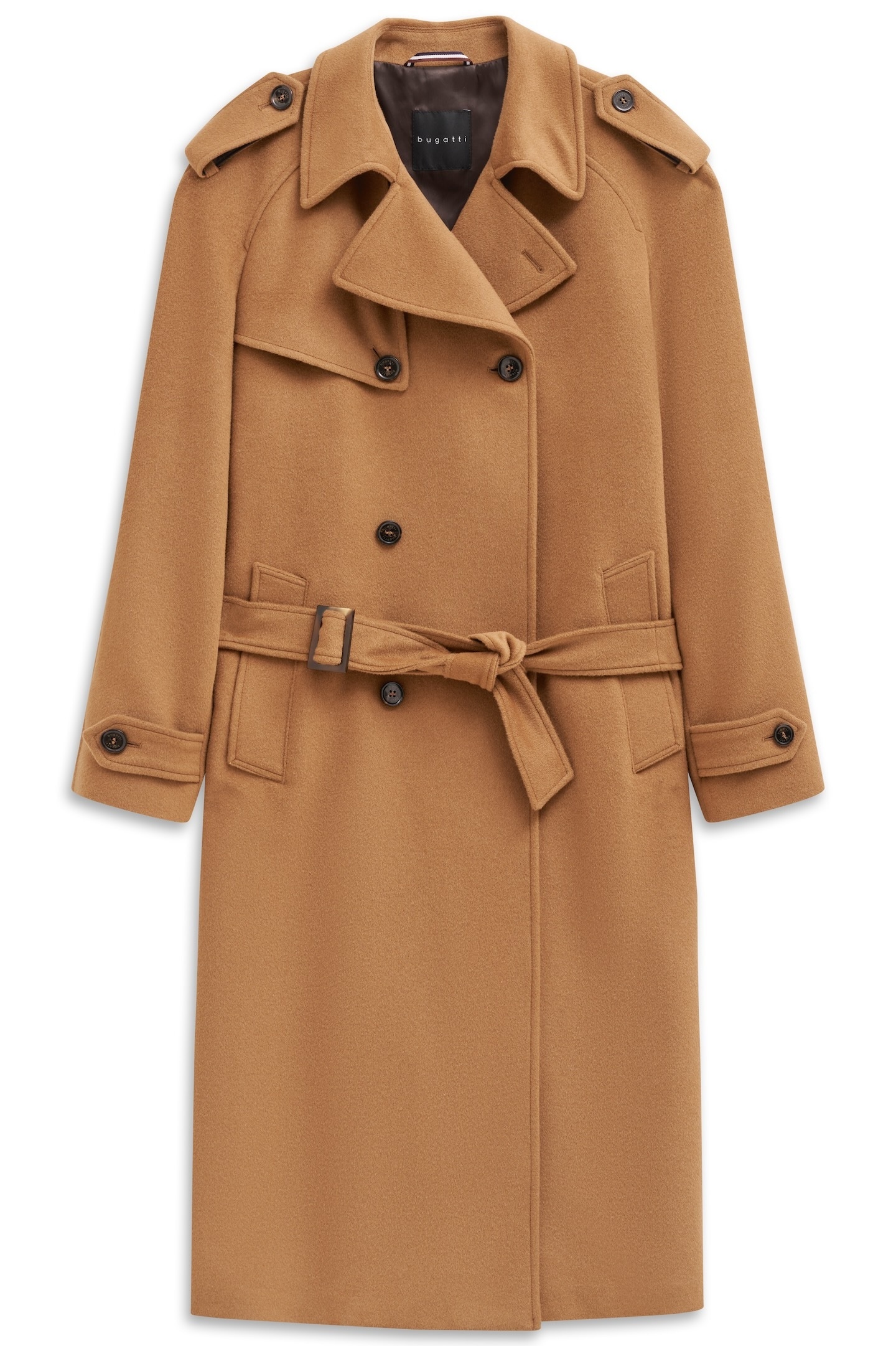 bugatti Trenchcoat »Modern Fit« zweireihig mit Gürtel, Woll-Kaschmir-Mix