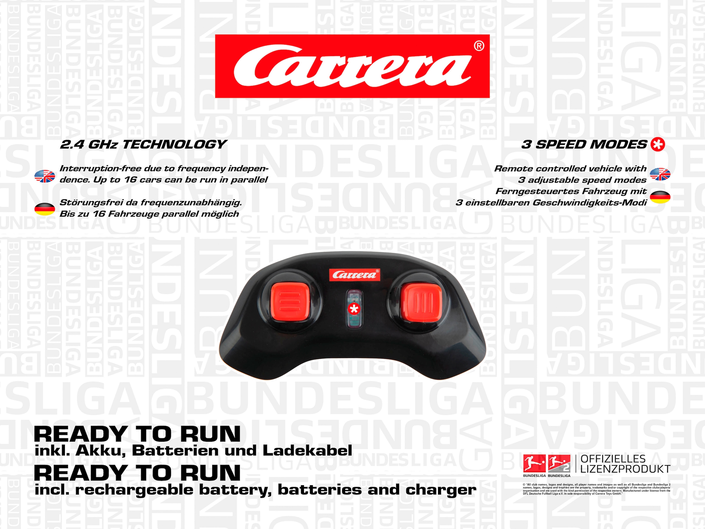 Carrera® RC-Auto »Carrera® RC Fußball Set Bundesliga, inkl. Sticker von 24 Clubs«