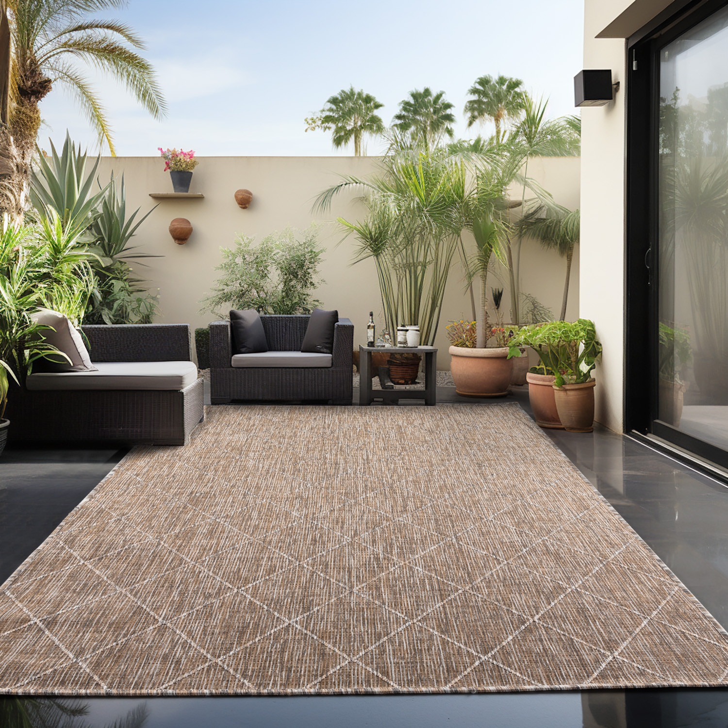 Ayyildiz Teppiche Outdoorteppich »ZAGORA 4512«, rechteckig, 5 mm Höhe, Läuf günstig online kaufen
