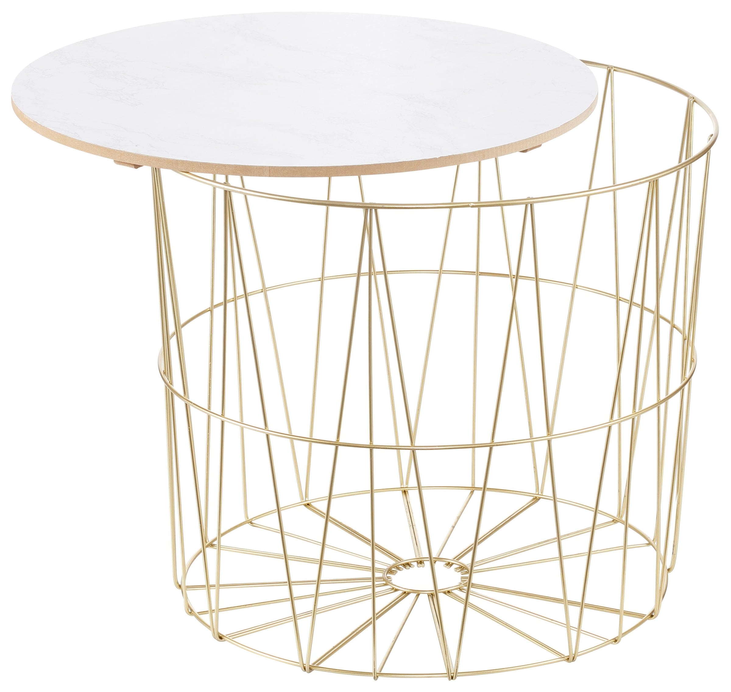 my Flair Beistelltisch »St. Tropez«, (Set, 2 St.), goldfarben mit Platte in Marmor-Optik