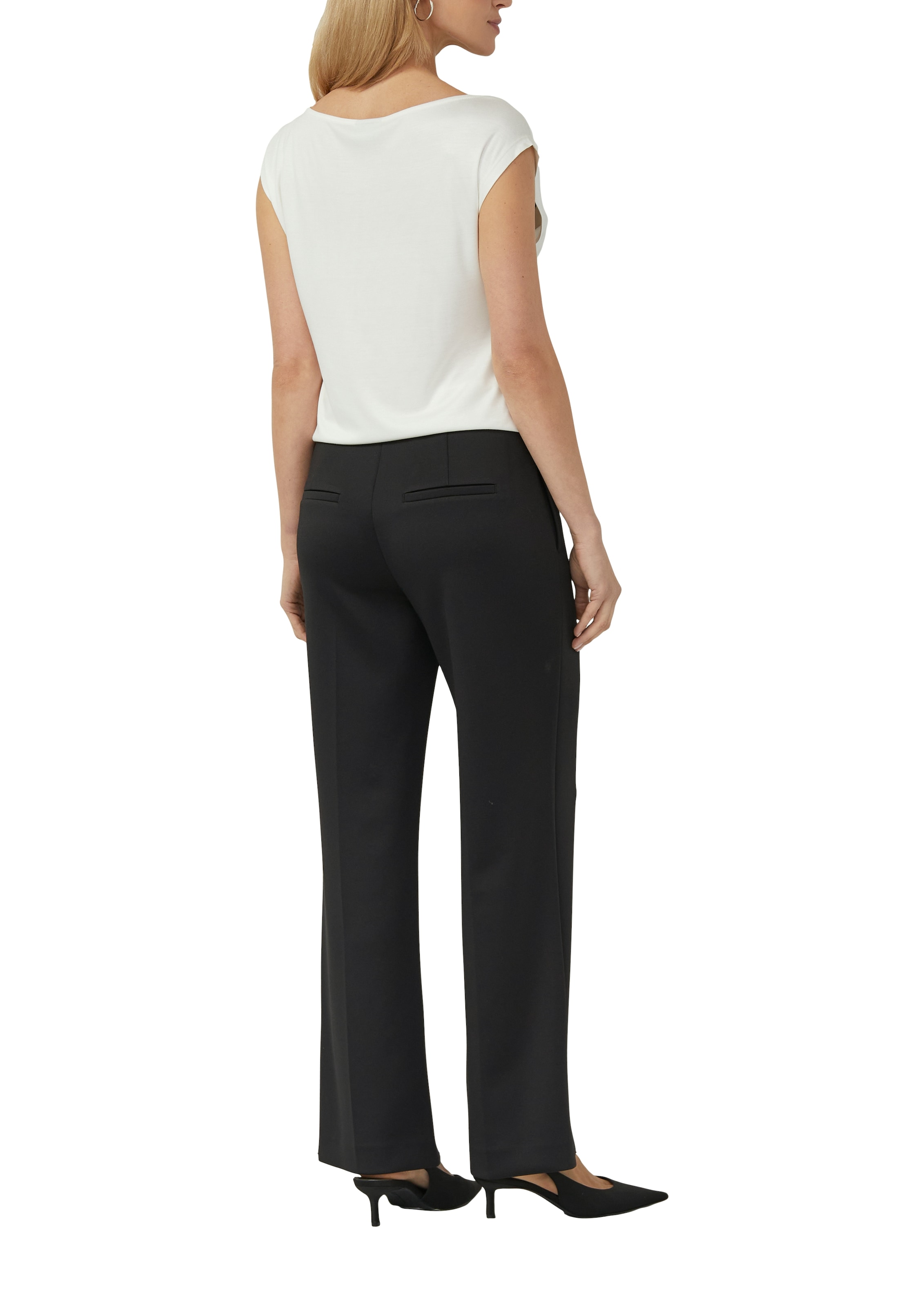 s.Oliver BLACK LABEL Wasserfallshirt mit Wasserfall-Kragen und aus reiner Viskose