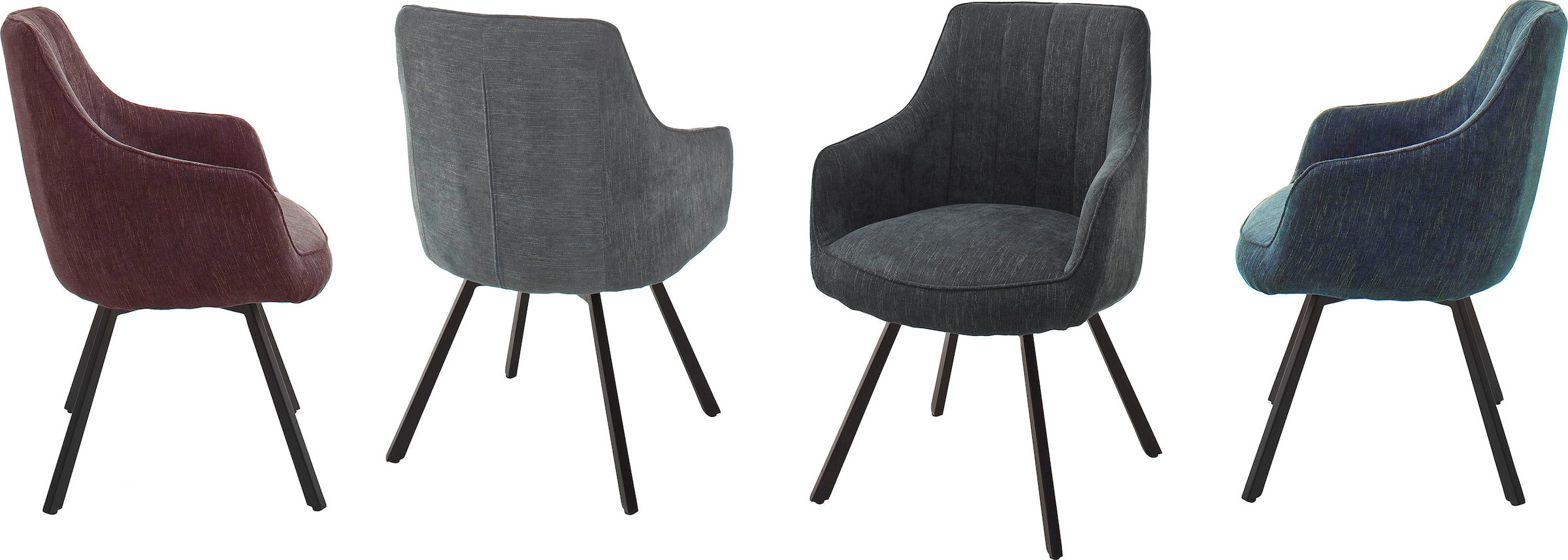 MCA furniture Esszimmerstuhl »Sassello«, (Set), 2 St., Stuhl 180°drehbar mit Nivellierung, Stoffbezug, belastbar bis 120 kg