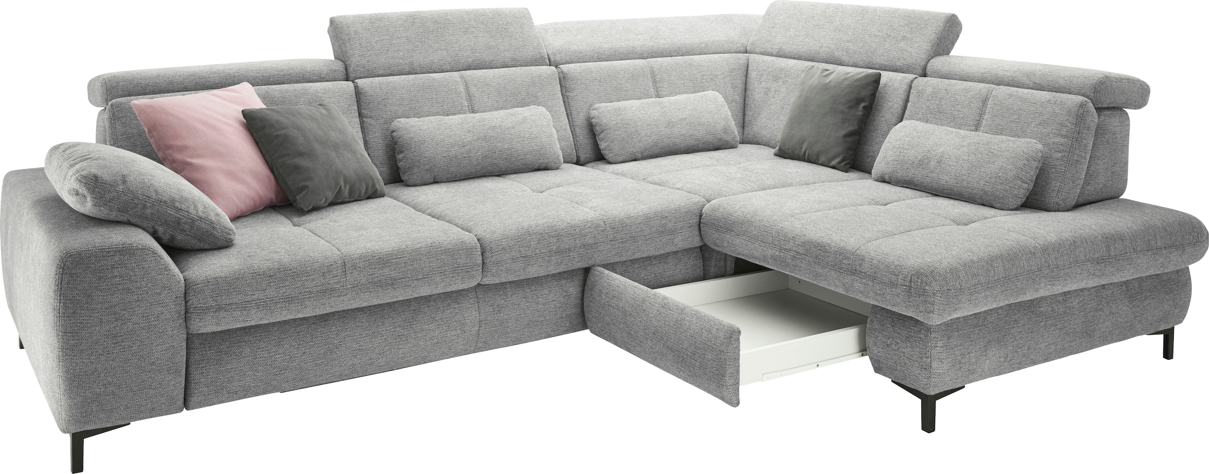set one by Musterring Ecksofa, Kaltschaumpolsterung, Flachgewebe, whlw. mit Funktionen, Sitzhöhe 49
