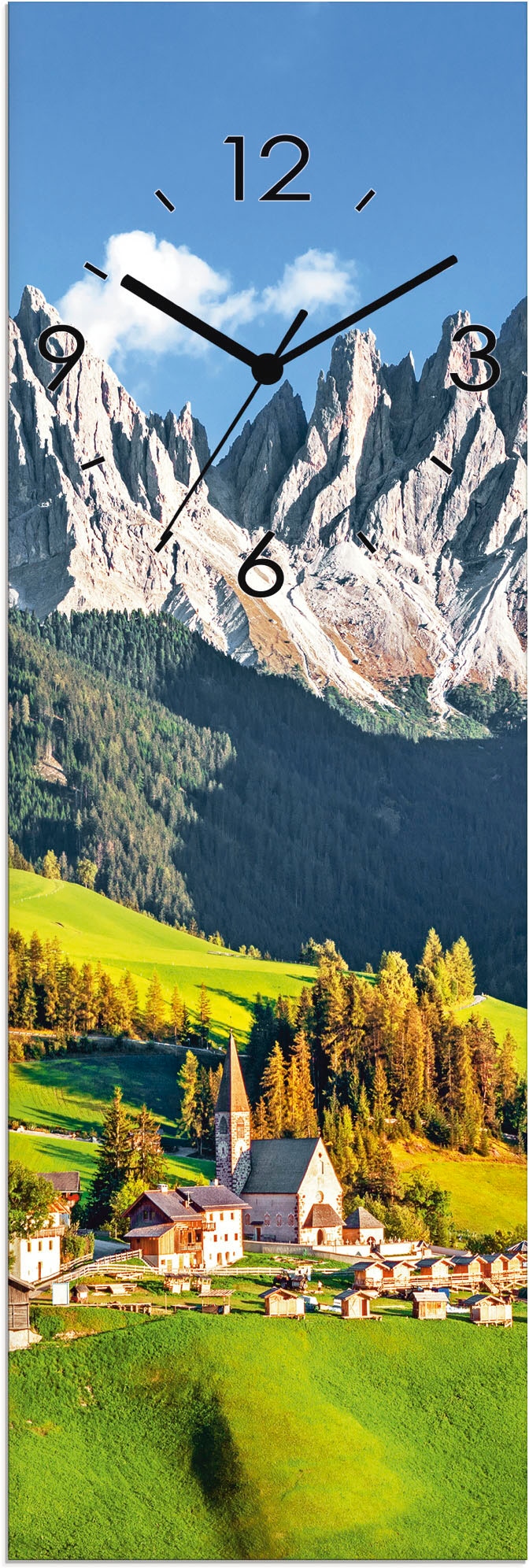 Tickgeräusche mit oder »Glasuhr lautlos Alpen Quarz- wahlweise Wanduhr Maddalena«, Berge online Artland ohne Funkuhrwerk, Santa kaufen