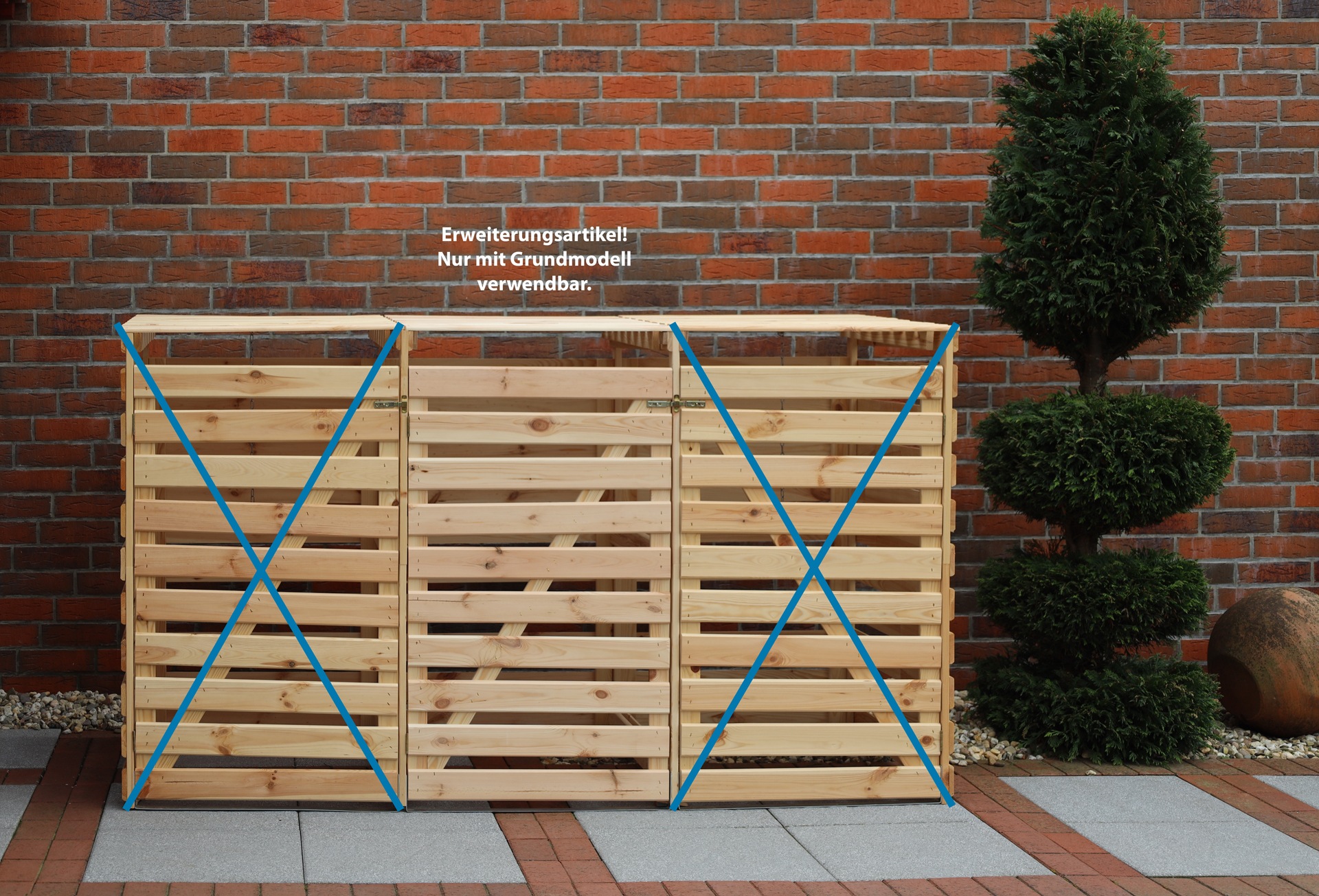 promadino Mülltonnenbox »Vario V Erweiterung« besonders robust aus zertifiziertem Kiefernholz gefertigt