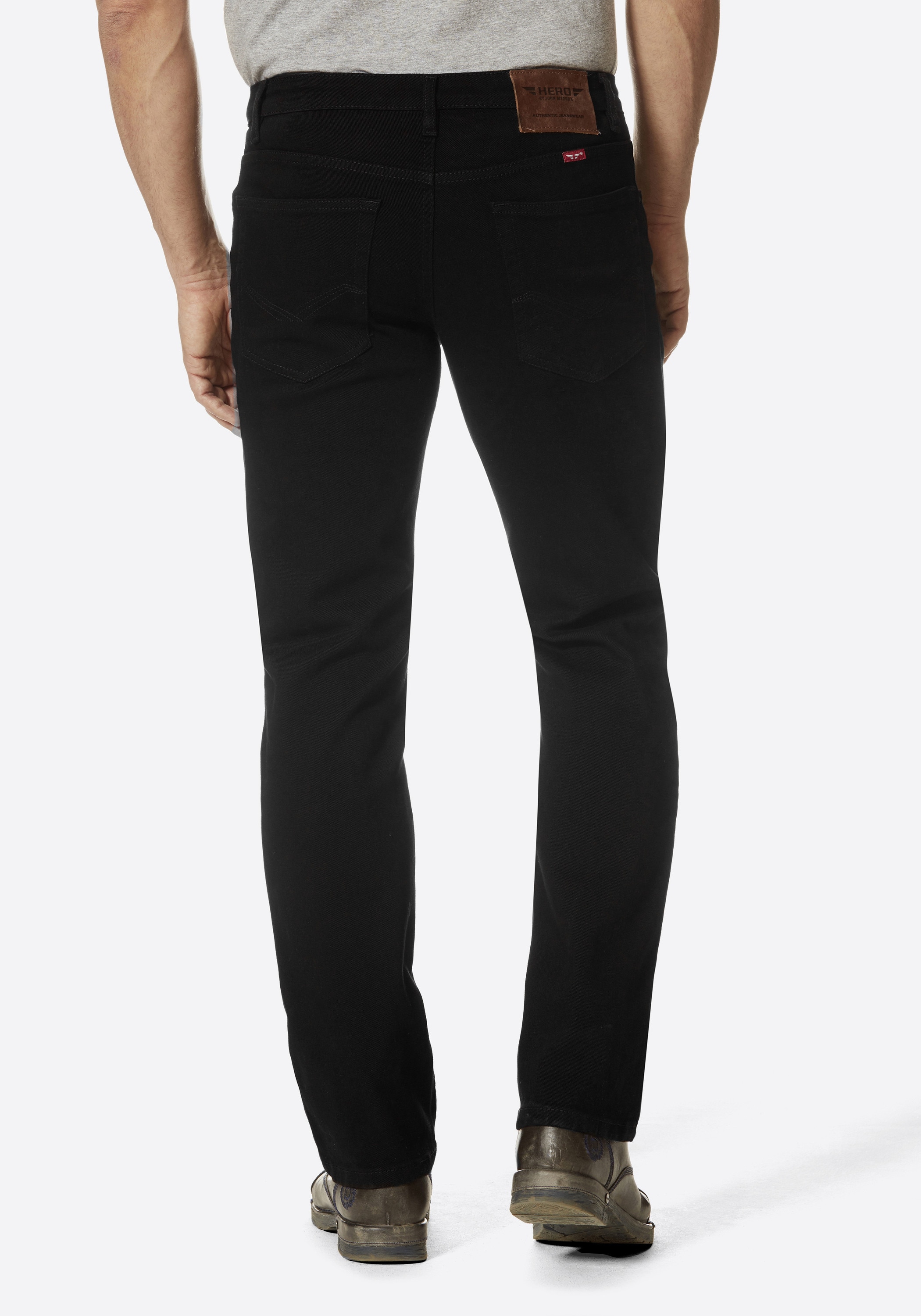 HERO by John Medoox 5-Pocket-Hose »Phoenix Twill Big Straight Cut Stretch«, Straight Fit Casual Clean Wash Denim Jeans für Herren