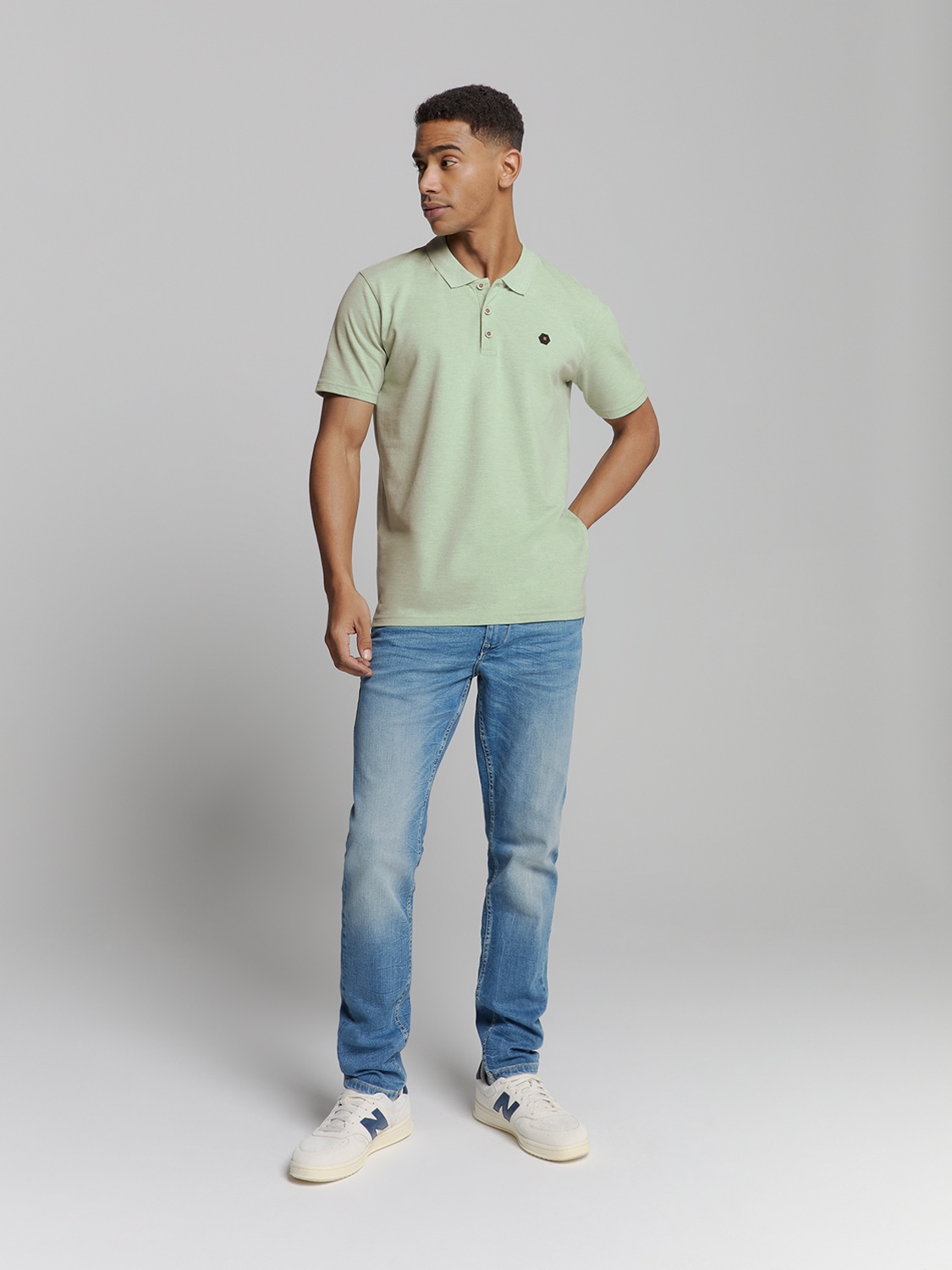 NO EXCESS Poloshirt »No Excess Poloshirt Polo Melange«