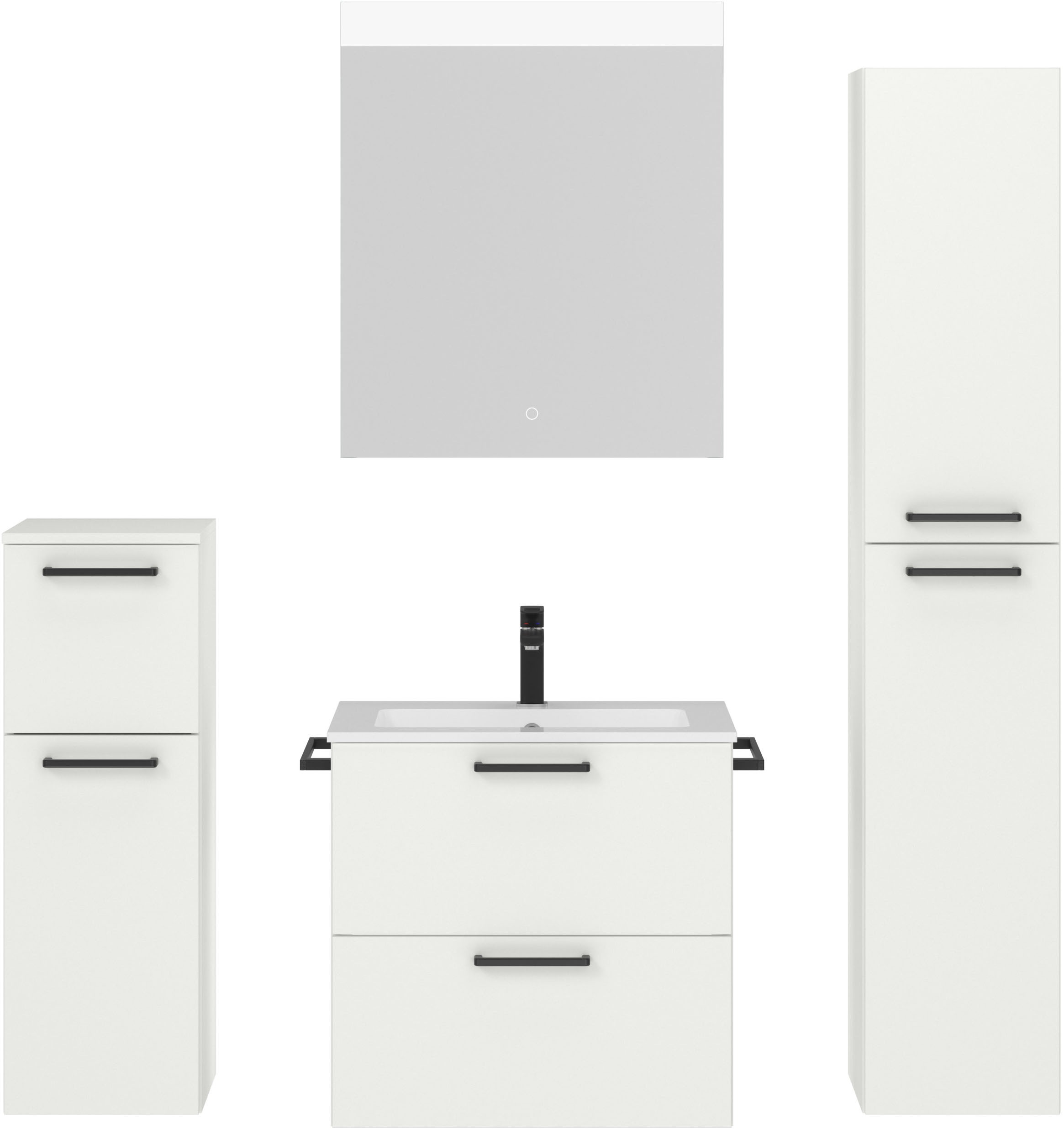 nobilia® Badmöbel-Set »Tolvina«, (4 St., vormontiert, mit Soft-Close), inkl günstig online kaufen