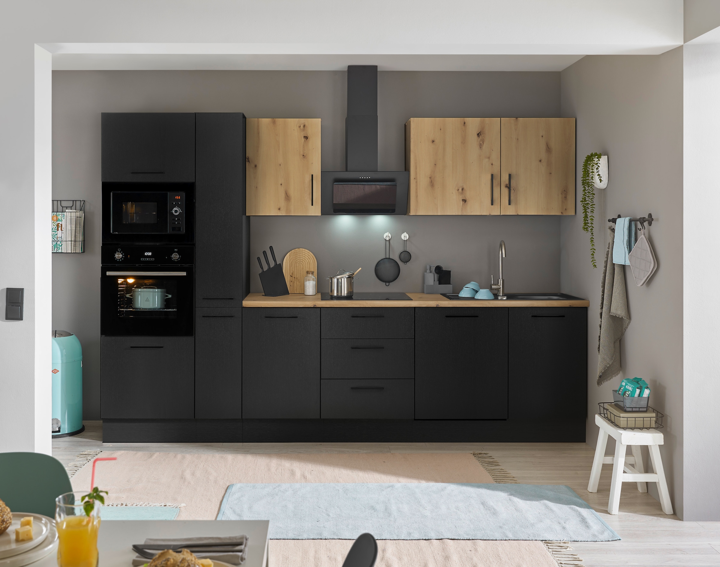 BASIC by Balculina Küchenzeile »Turin«, Breite 310 cm, wahlweise mit E-Geräten