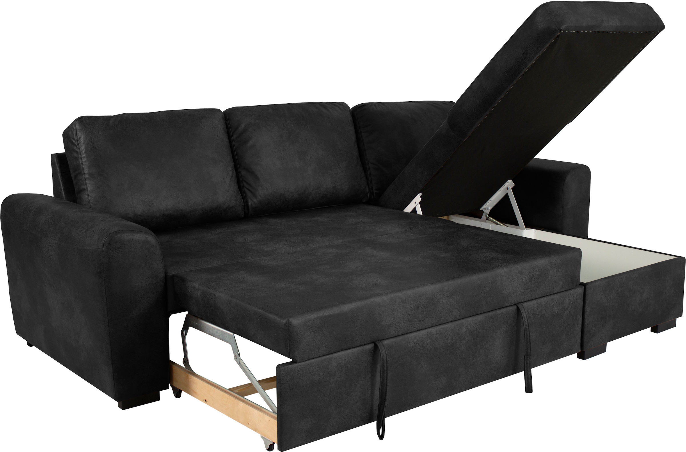 Trends by HG Ecksofa »Poll L-Form, B: 245 cm« mit Bettfunktion & Bettkasten