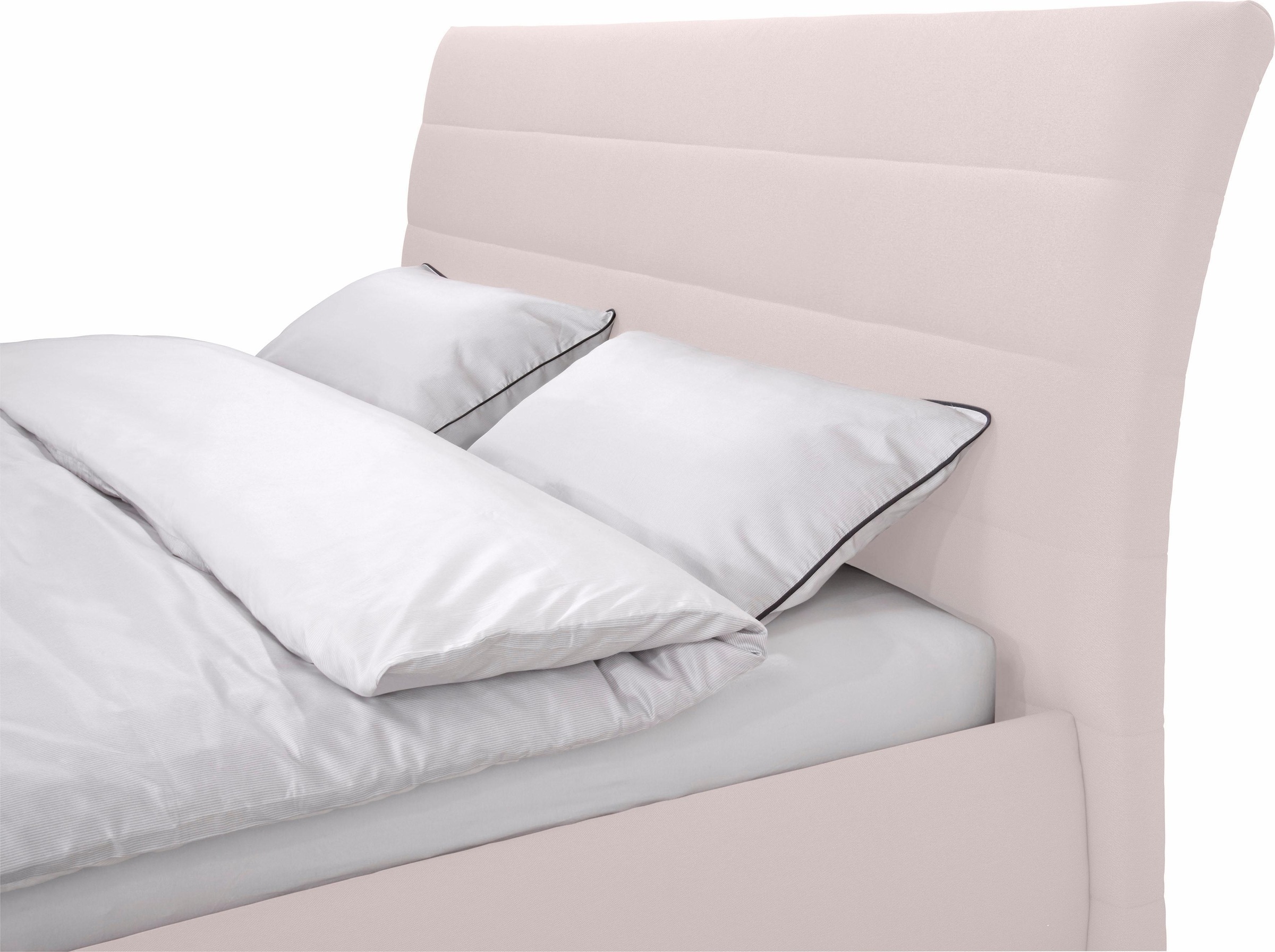 TOM TAILOR HOME Polsterbett »SOFT LINES BED«, mit geschwungenem Kopfteil mit horizontaler Steppung, ohne Print