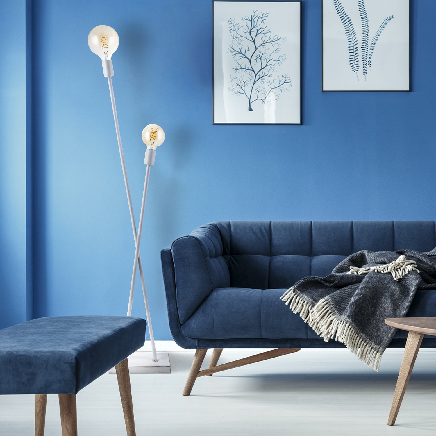 Paco Home Stehlampe »IKS«, 2 flammig, Leuchtmittel E27   ohne Leuchtmittel, günstig online kaufen