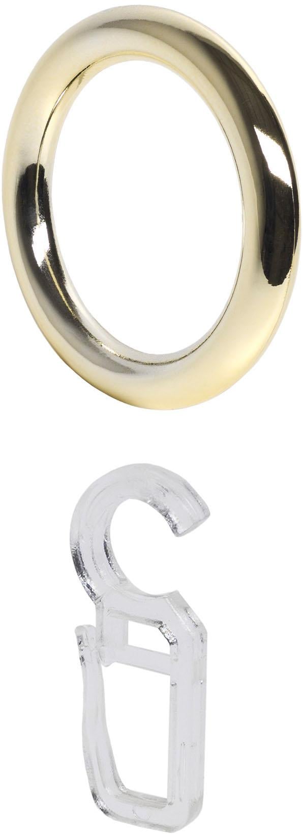 Liedeco Gardinenring, (Packung, 10 St., mit Faltenlegehaken), für Gardinenstangen Ø 28 mm