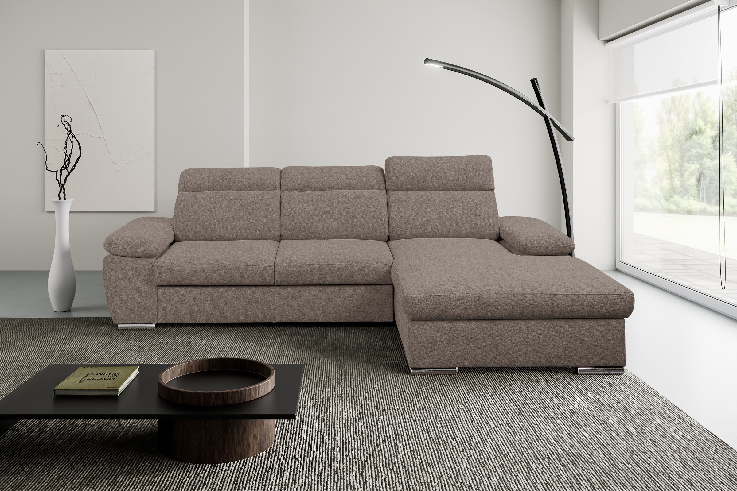 WERK2 Ecksofa »Palma modernes Schlafsofa mit Bettkasten, L-Form, B/T 282/18 günstig online kaufen