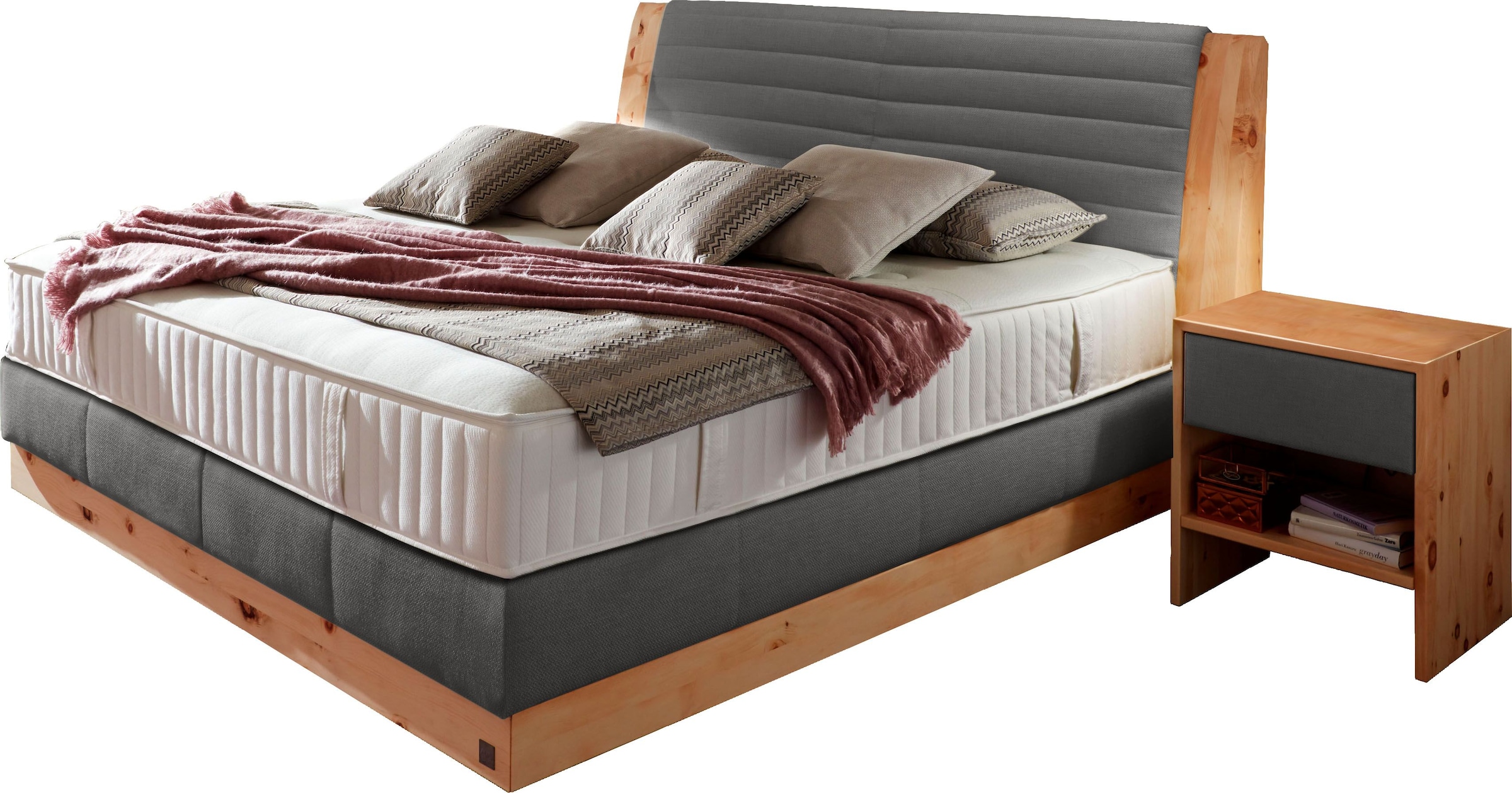 alina Boxspringbett "Chalet", Grand Comfort TF 1000 PM, Zirbenholz natur ge günstig online kaufen