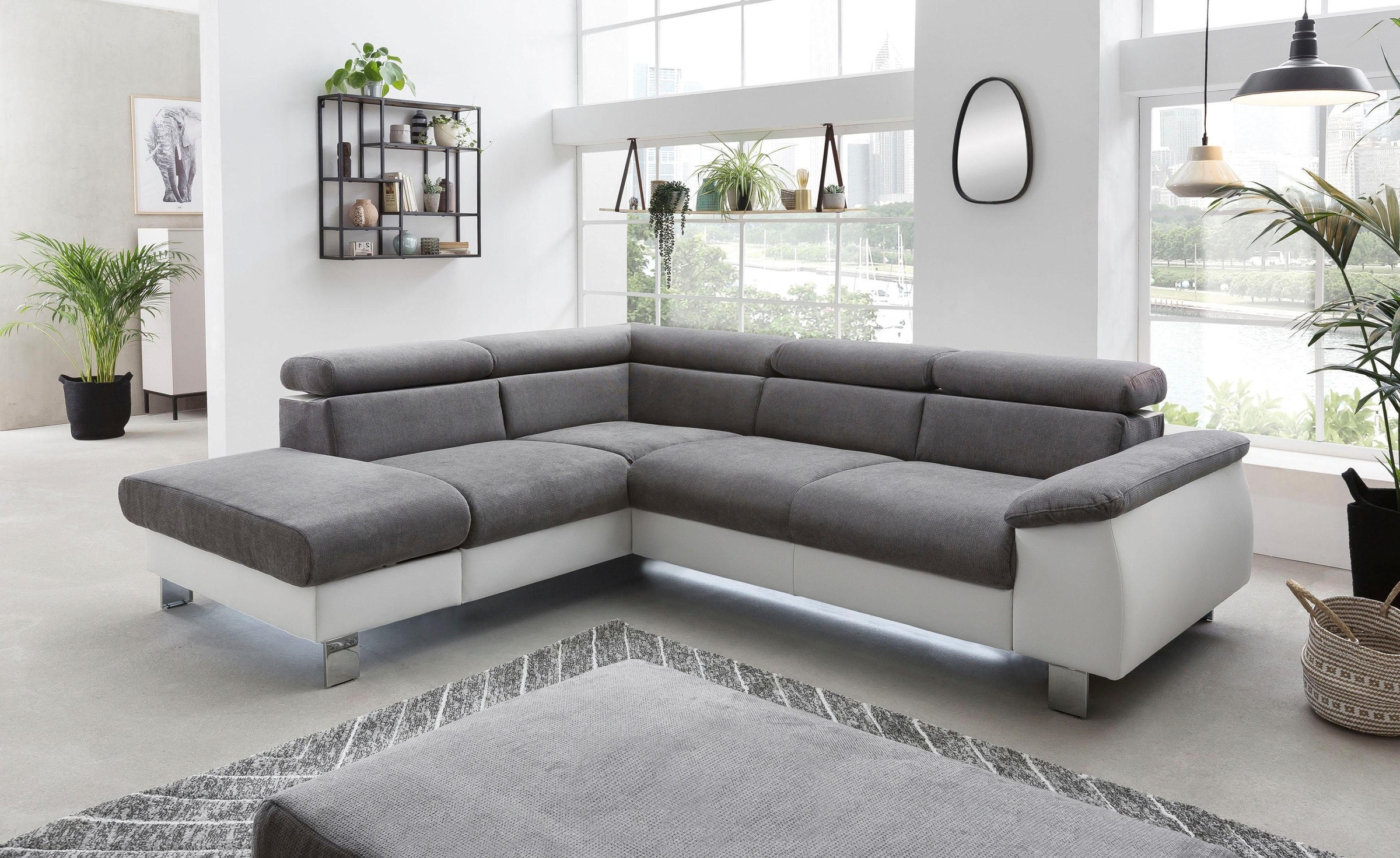 COTTA Ecksofa »Komaris L-Form, B: 249 cm« mit Kopfteilverstellung, optional günstig online kaufen