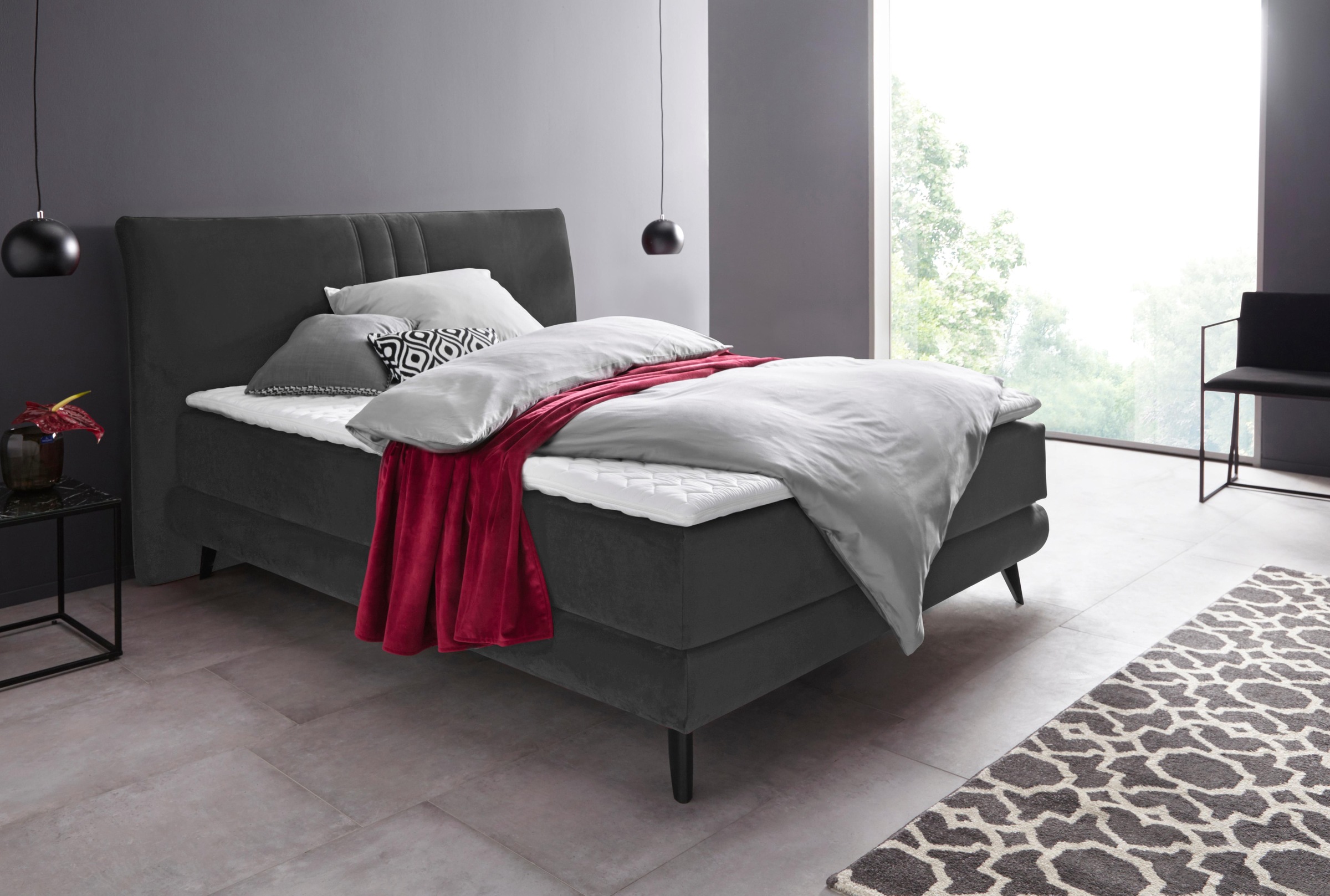 Places of Style Boxspringbett »Skien«, incl. Kaltschaumtopper, 2 Härtegrade, 3 Ausführungen