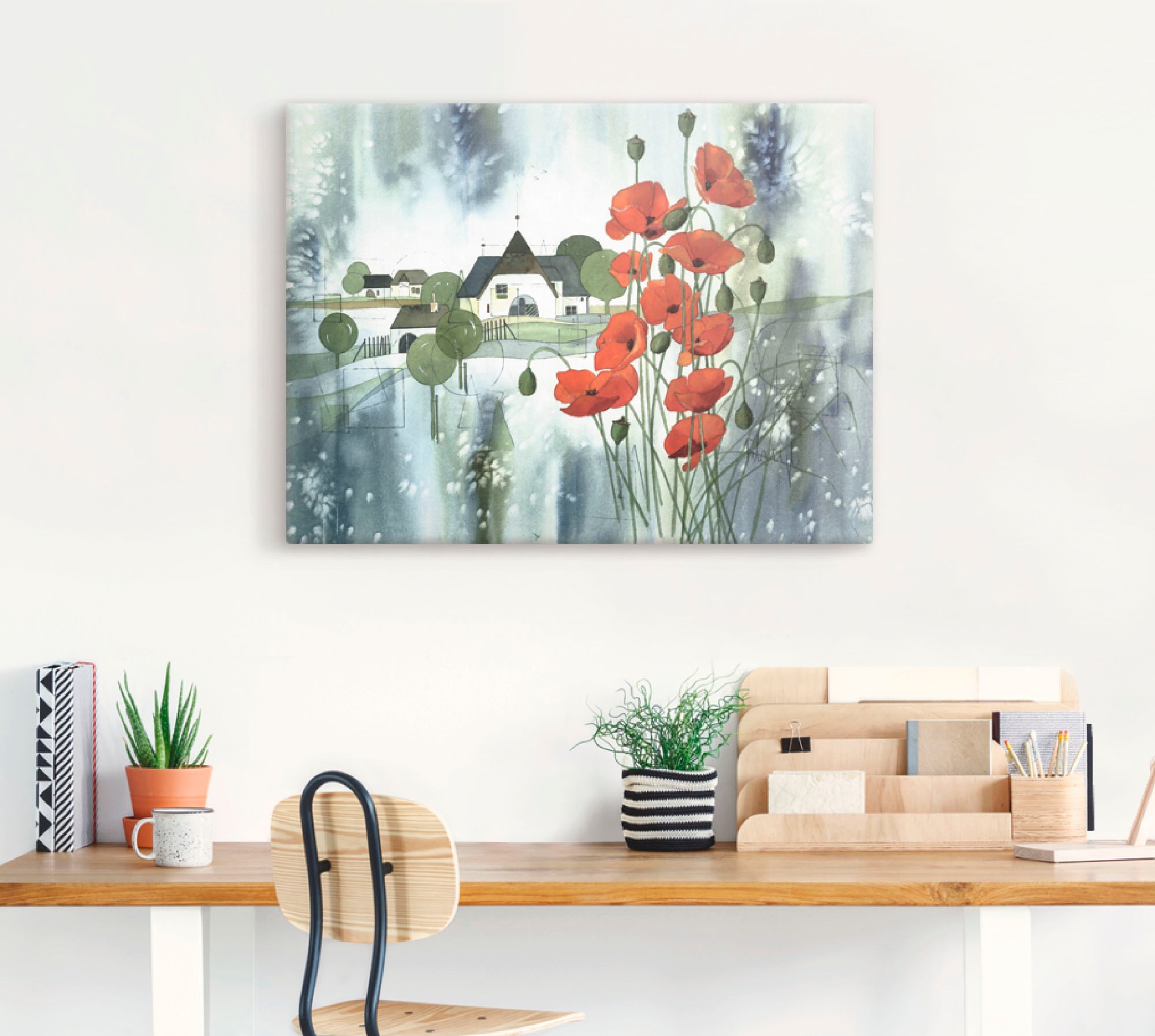 Artland Leinwandbild »Blühender Mohn« 1 Stk. tlg. auf Keilrahmen gespannt günstig online kaufen