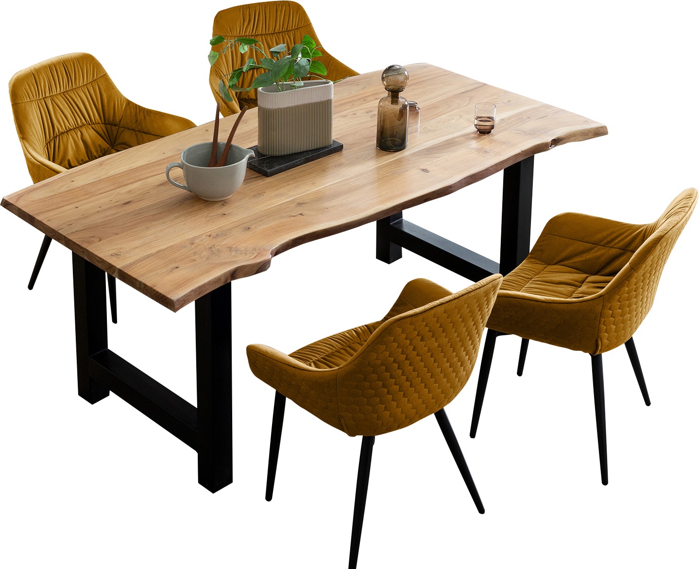 SalesFever Essgruppe »Esszimmerausstattung aus Holz und Metall« Essgruppe i günstig online kaufen