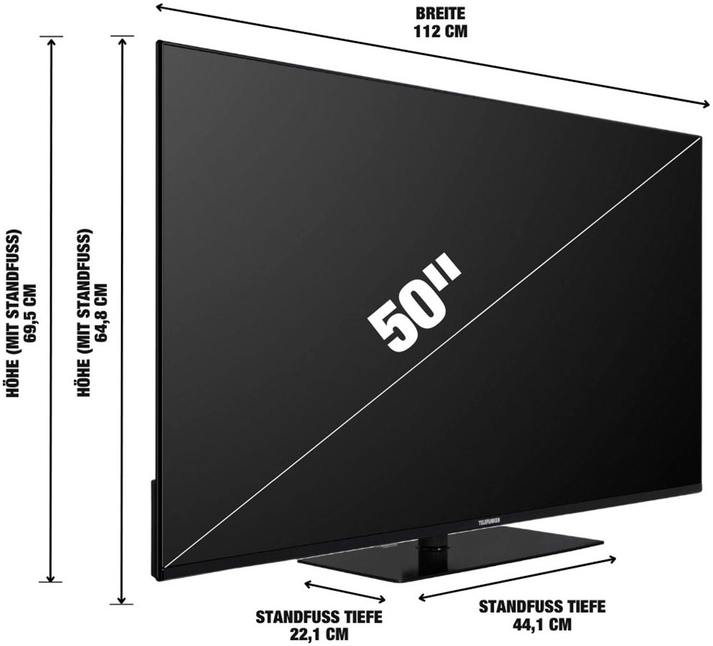 Telefunken QLED-Fernseher »D50Q850M8CWI«, 4K Ultra HD, Smart-TV