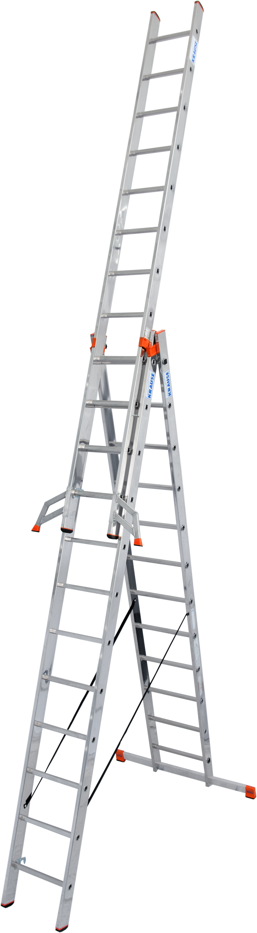 KRAUSE Vielzweckleiter »Tribilo« mit Leiternspitzen, 3x12 Sprossen aluminiumfarben B/H/L: 48 cm x 360 cm x 360 cm
